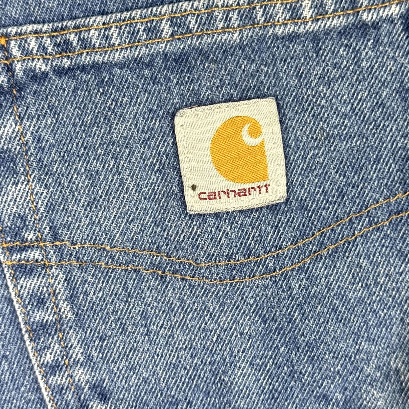 Carhartt Carhartt Jeans Mens 38x32 Blue Relaxed Fit Work Jeans Denim Pants 38x32 Mens Blue Carhartt 382-83 5-Pocket Workwear Size US 38 / EU 54 - 5 Thumbnail