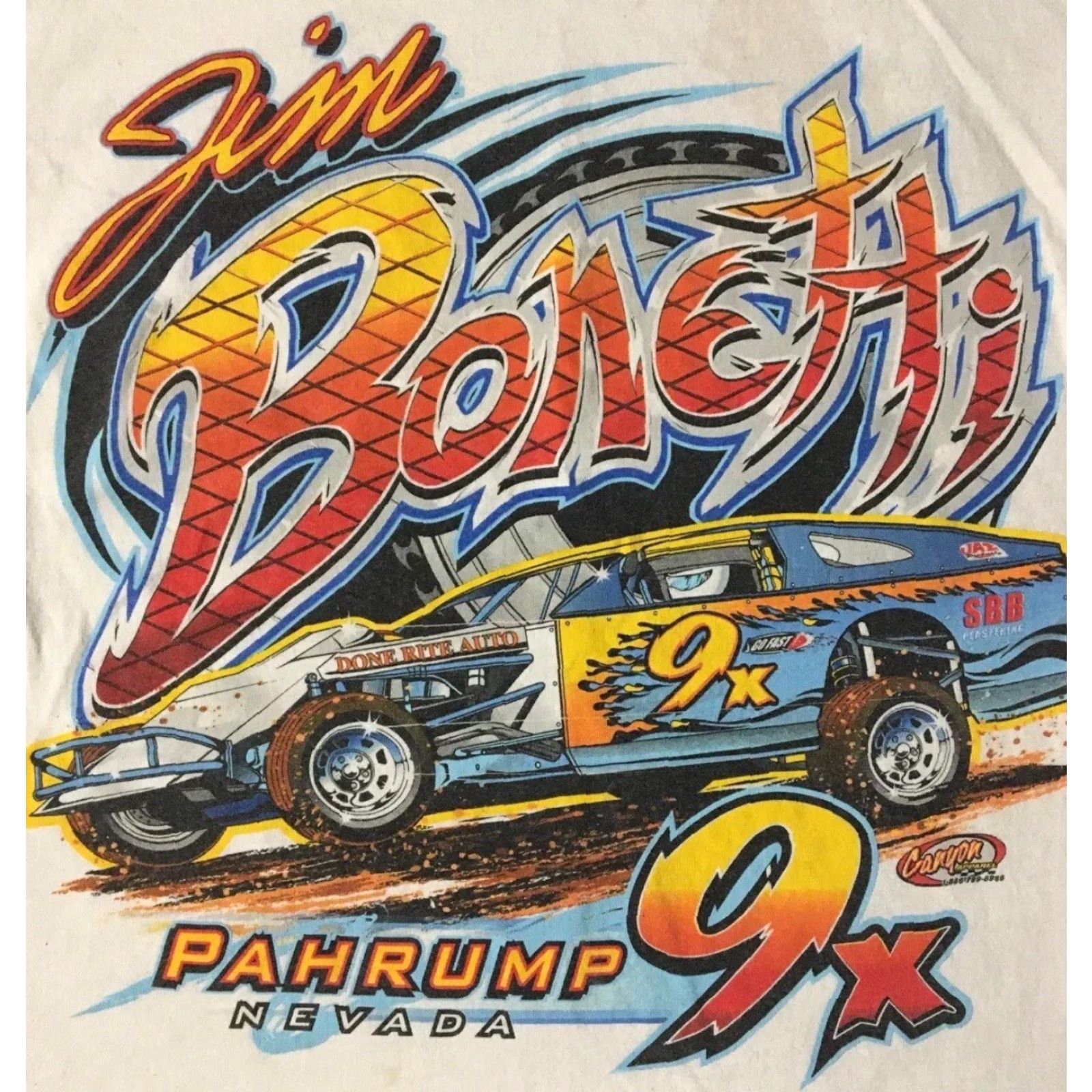 NASCAR VINTAGE Jim Bonetti Dwarf Car Racing Shirt XS White NASCAR Y2K Grunge 80s 90s Size US XS / EU 42 / 0 - 3 Thumbnail
