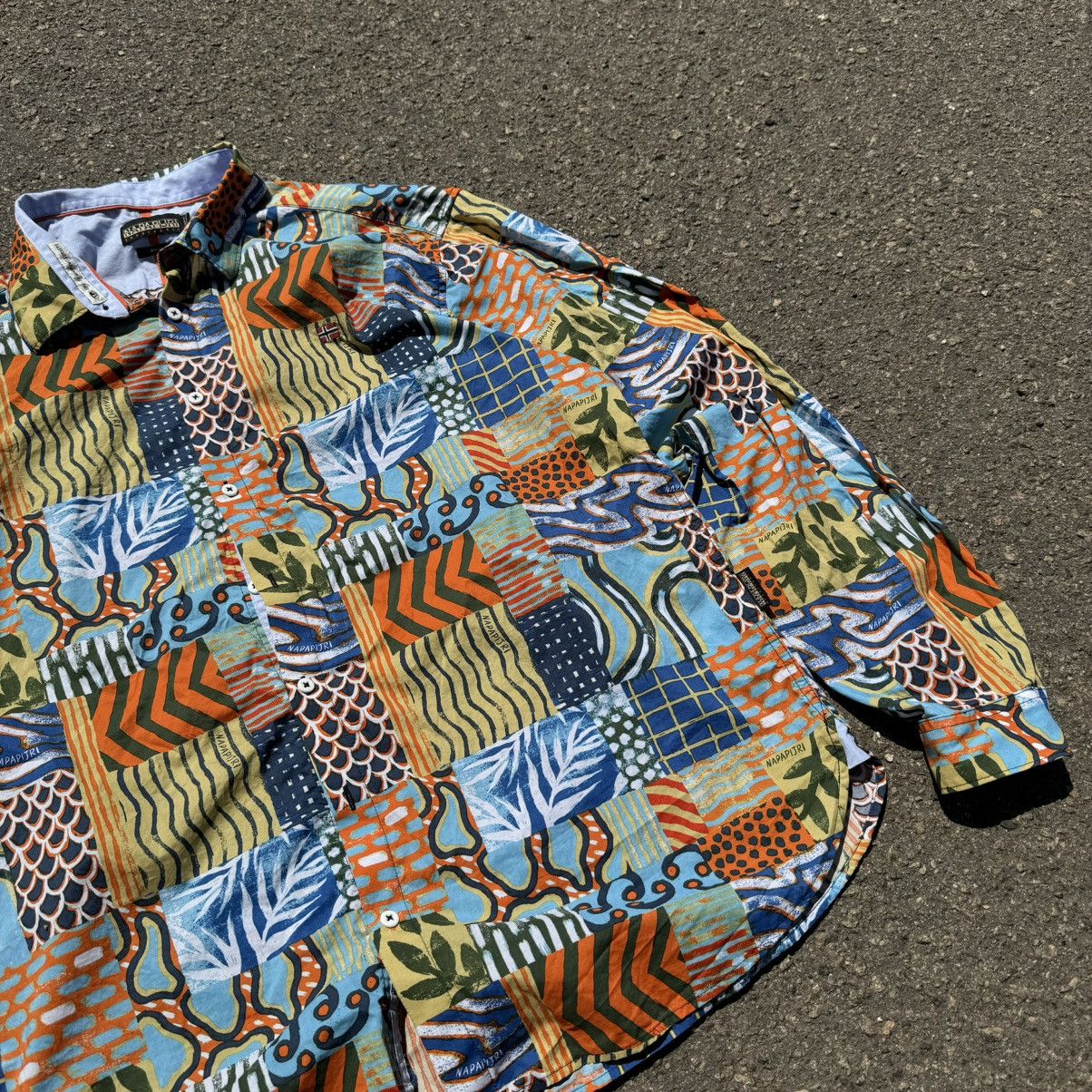 Napapijri × Vintage vintage 90s shirt napapijri monogrammed rare streetwear y2k Size US XL / EU 56 / 4 - 6 Thumbnail