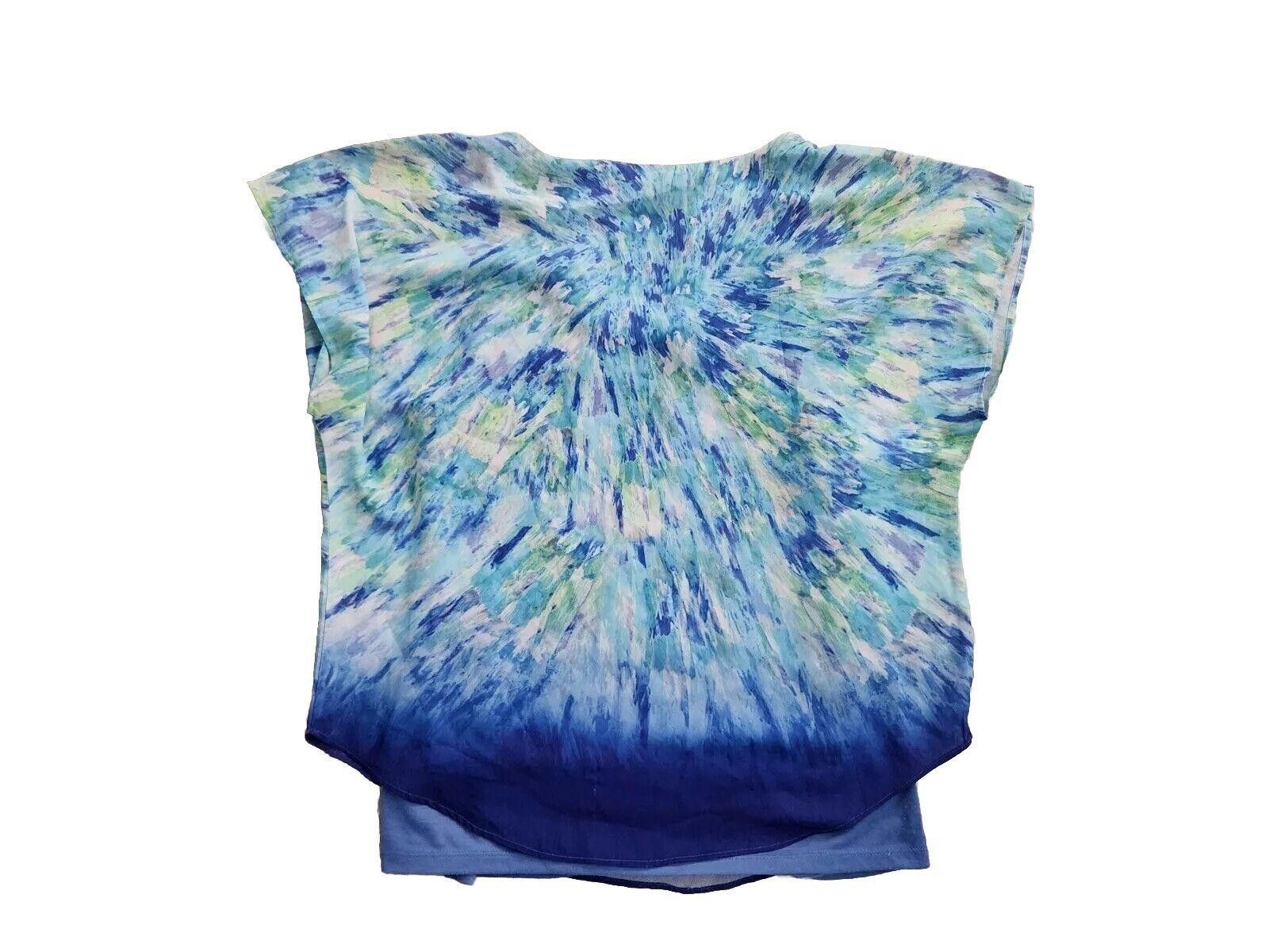 Designer Live And Let Live Top Large Blue Hippie Boho Layered Dolman Size L / US 10 / IT 46 - 4 Thumbnail