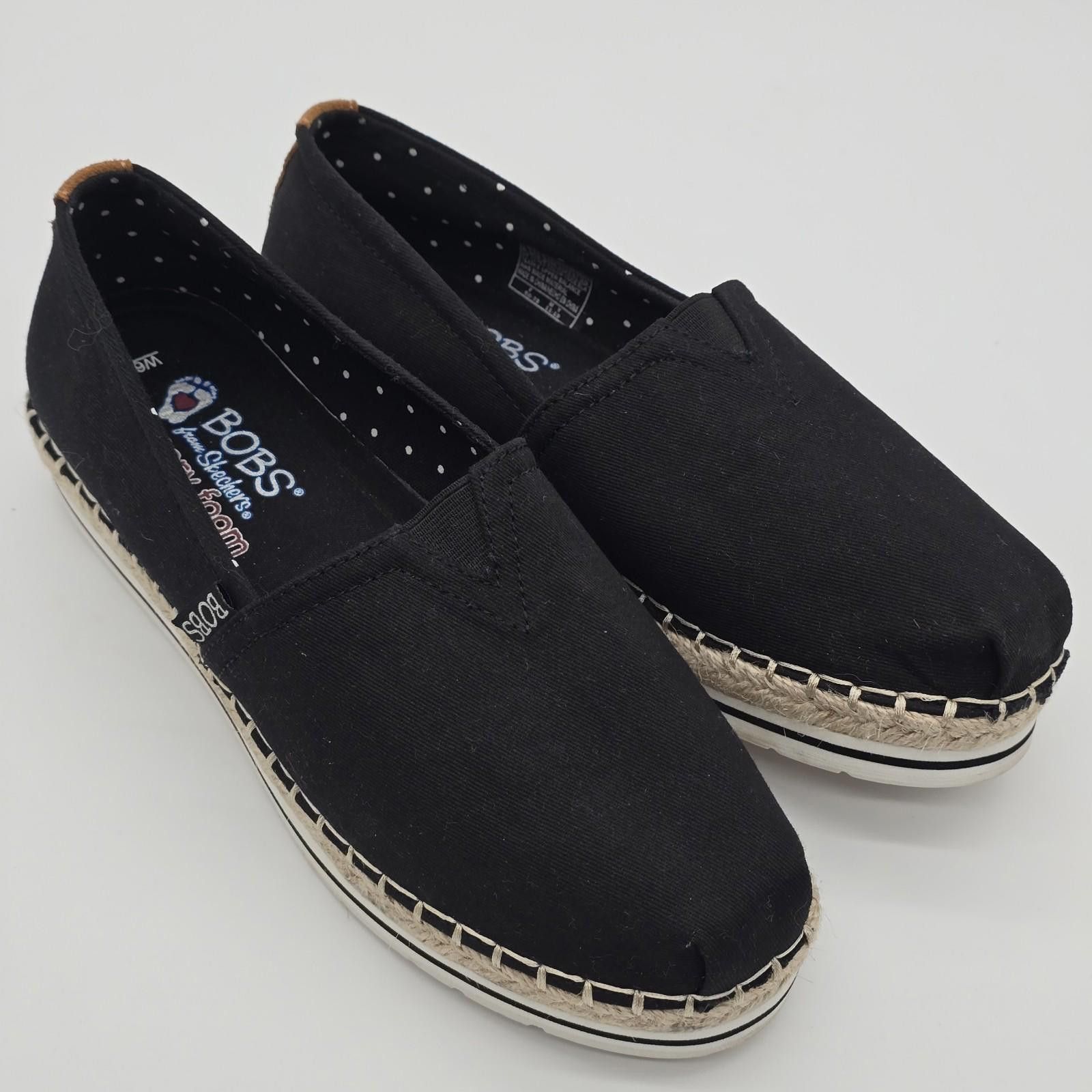 Hugo Boss Bobs Breeze Espadrilles Slip On Flats Memory Foam Black Size US 6.5 / IT 36.5 - 2 Thumbnail