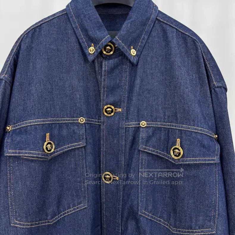 Versace Versace Medusa gold-buttoned denim shirt jacket Size US M / EU 48-50 / 2 - 3 Thumbnail