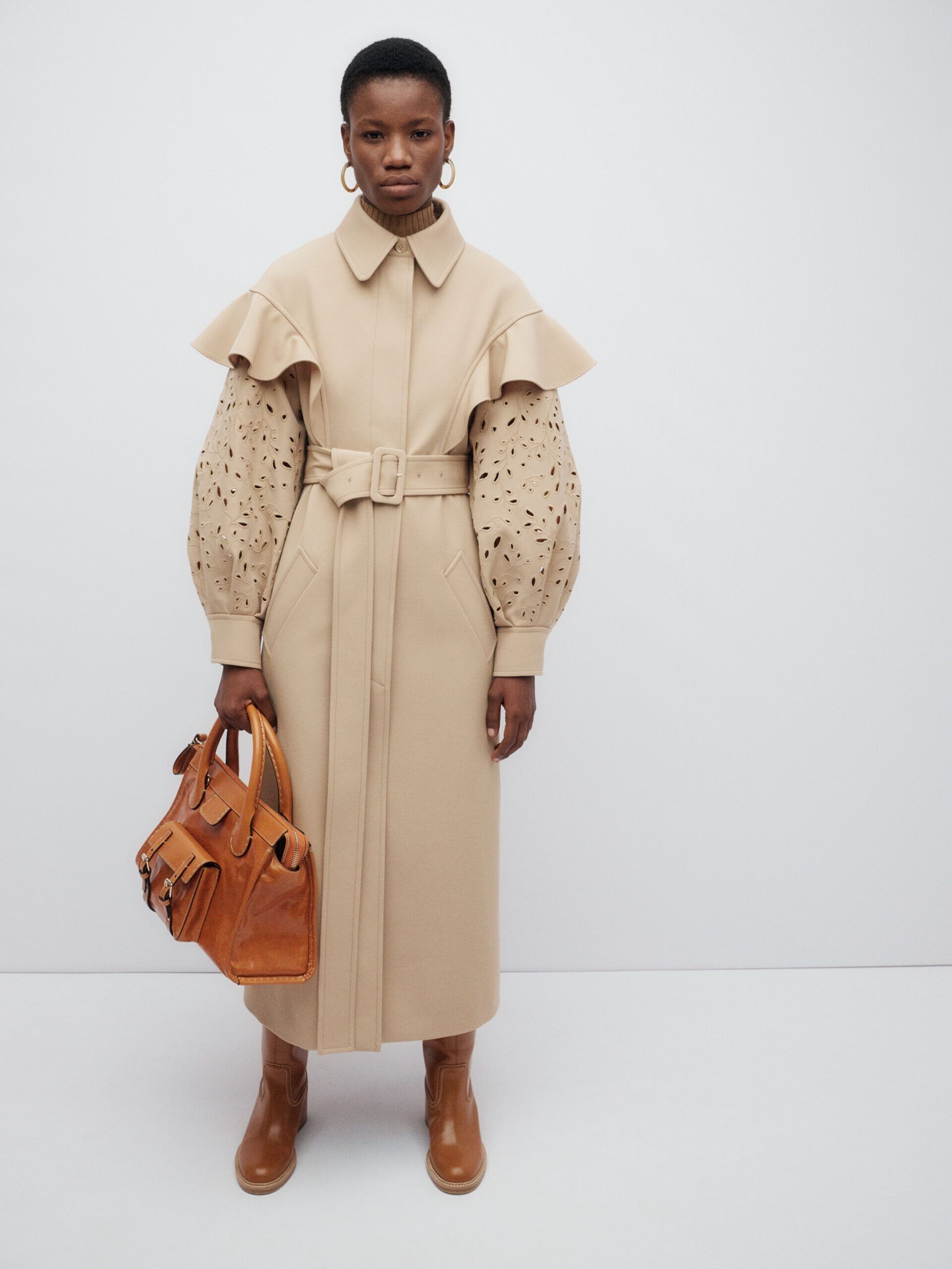Chloe o1loc1c10425 Coat in Pearl Beige Size L / US 10 / IT 46 - 1 Thumbnail
