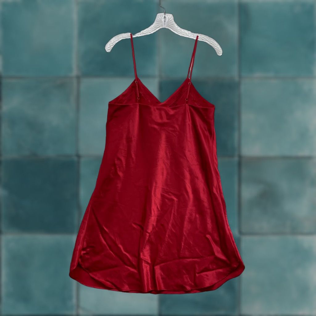 Vintage VINTAGE Slip Dress M Red Satin Chemise Negligee Lingerie Bentley Satin Slip Dress M Red Size M / US 6-8 / IT 42-44 - 1 Thumbnail