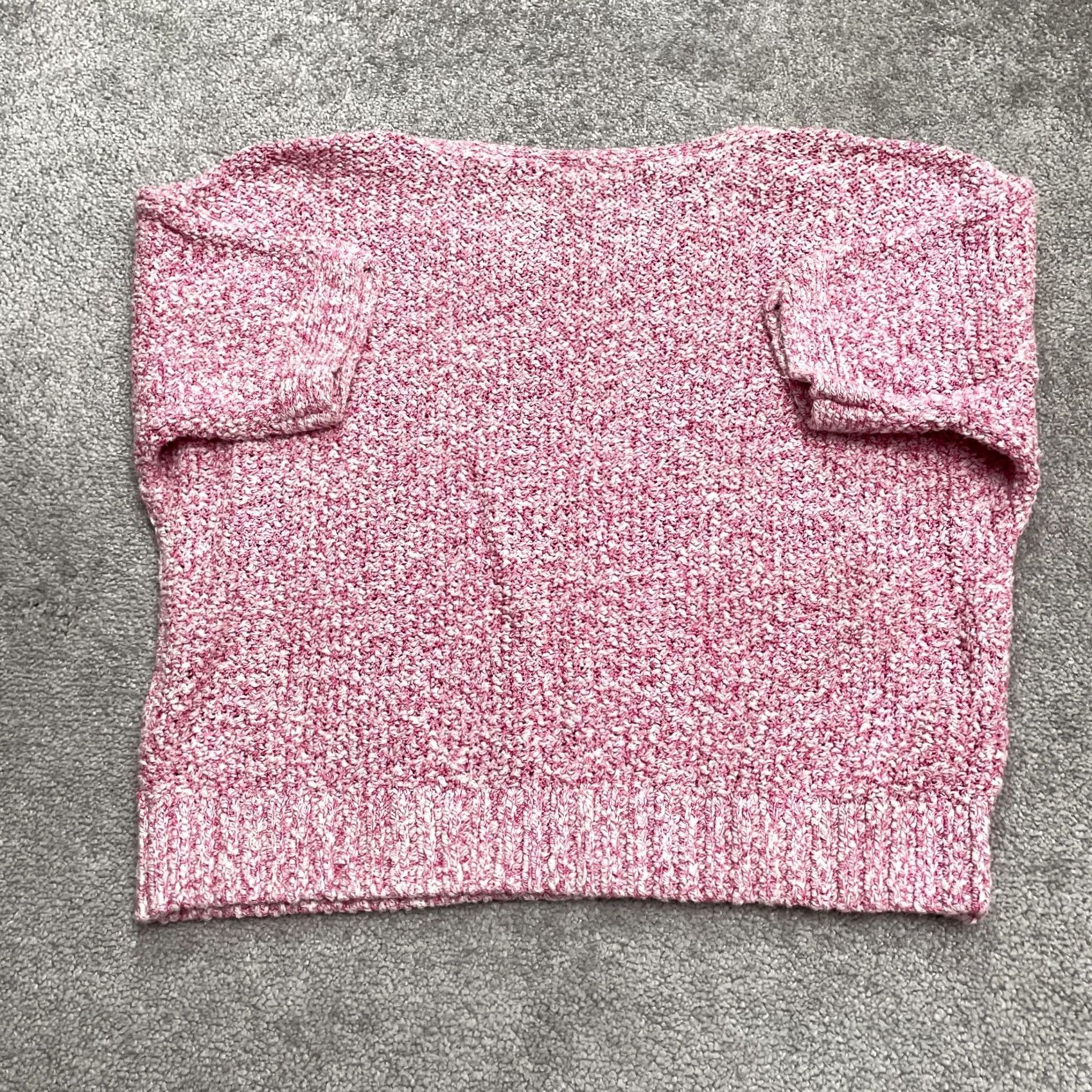 Vintage Chico's Crochet Cropped Popcorn Sweater Womens Large Petite 2 Pink Short Sleeve V-Neck Pullover Knit All Seasons Solid Dolman Sleeve Vintage: No Size L / US 10 / IT 46 - 3 Thumbnail