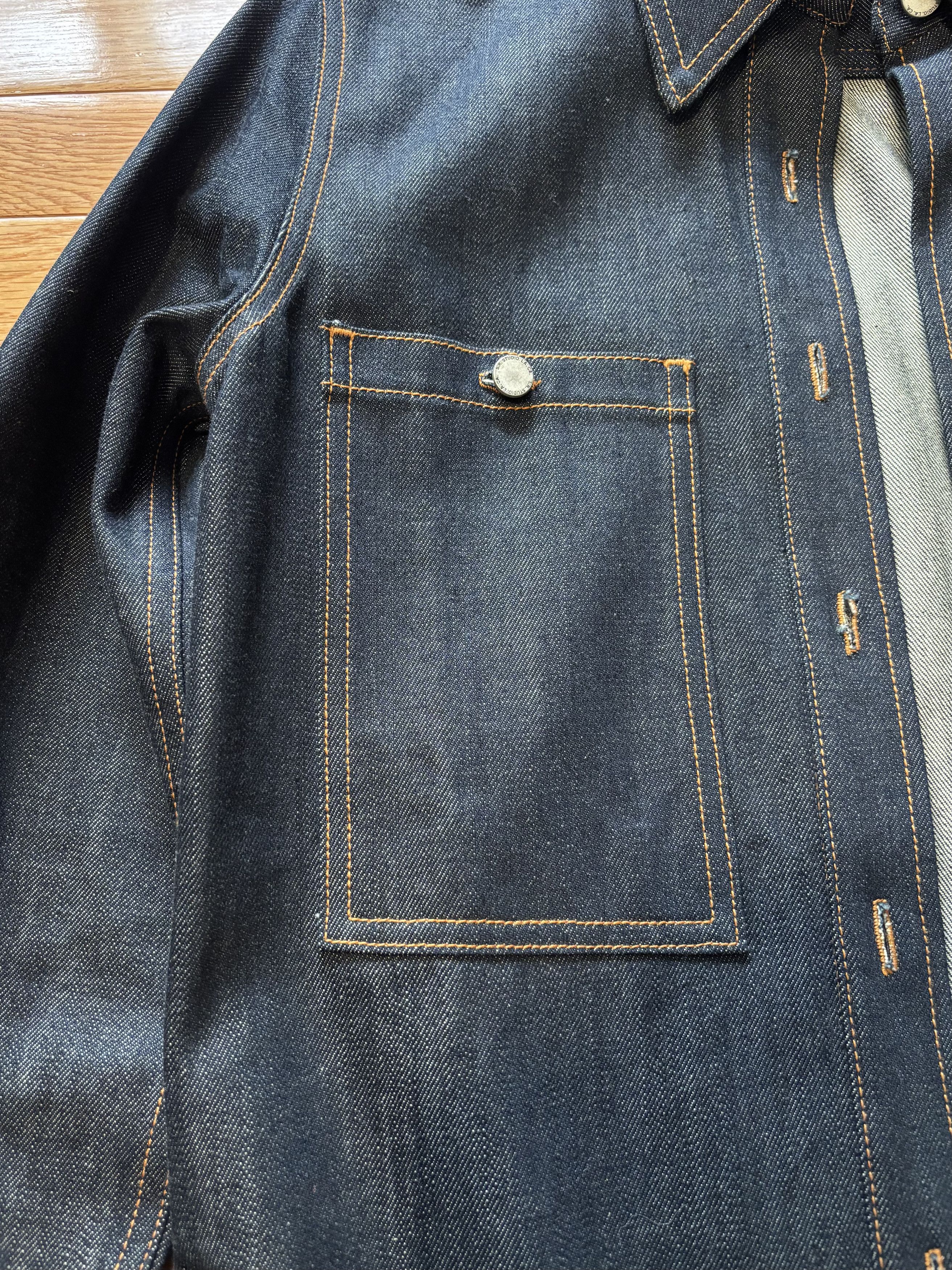 Sterling Ruby SR STUDIO INDIGO RAW DENIM BUTTON DOWN SHIRT (WOMENS) Size US M / EU 48-50 / 2 - 2 Thumbnail