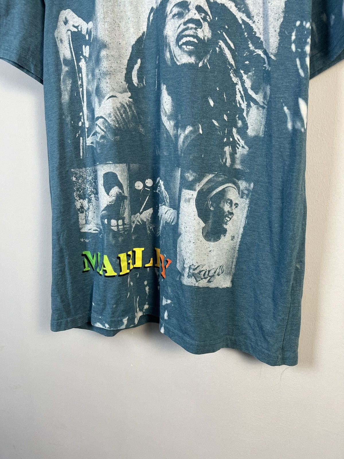 Bob Marley × Rap Tees × Vintage Bob Marley Rastaman Overprint Vintage Band Tee Shirt Size US XL / EU 56 / 4 - 4 Thumbnail