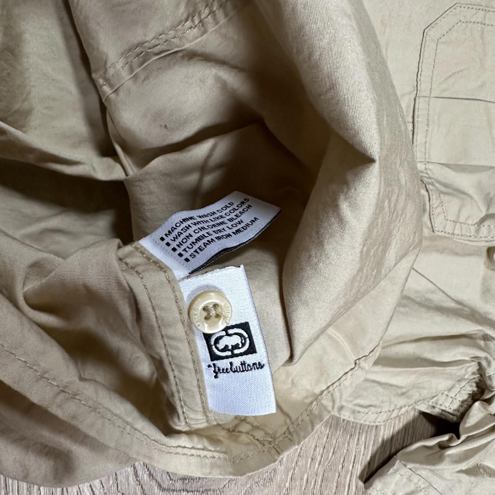 Ecko Unltd. Ecko Unltd. Mens Button up Shirt XL Beige Short Sleeve Size US XL / EU 56 / 4 - 6 Thumbnail