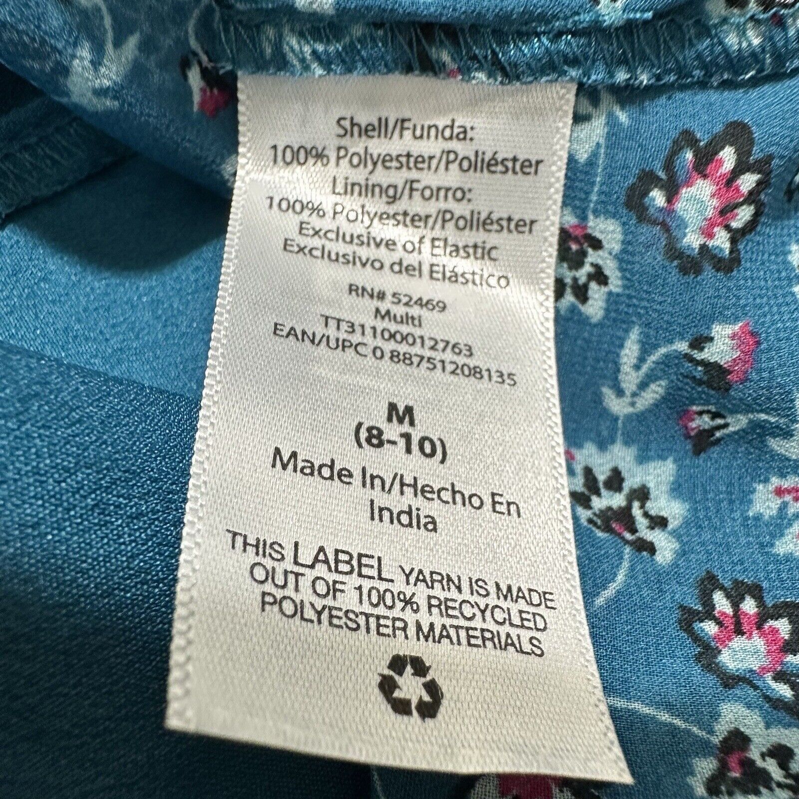 Other Time & Tru Medium Blue Colorful Floral V-Neck A-Line Dress Size M / US 6-8 / IT 42-44 - 11 Thumbnail