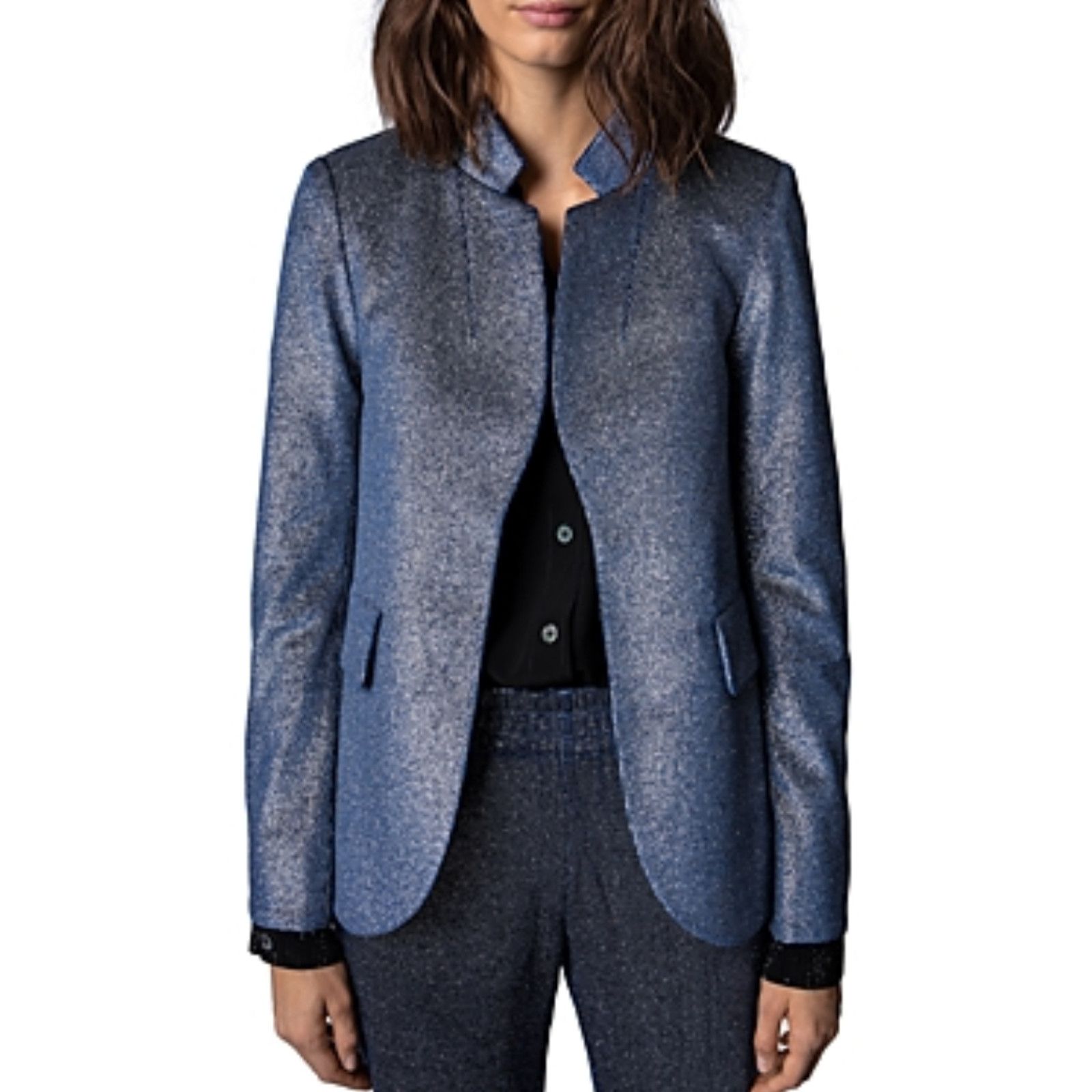 Zadig & Voltaire Zadig & Voltaire Very Velours Sparkle Blazer Encre Size 42FR Size M / US 6-8 / IT 42-44 - 3 Thumbnail