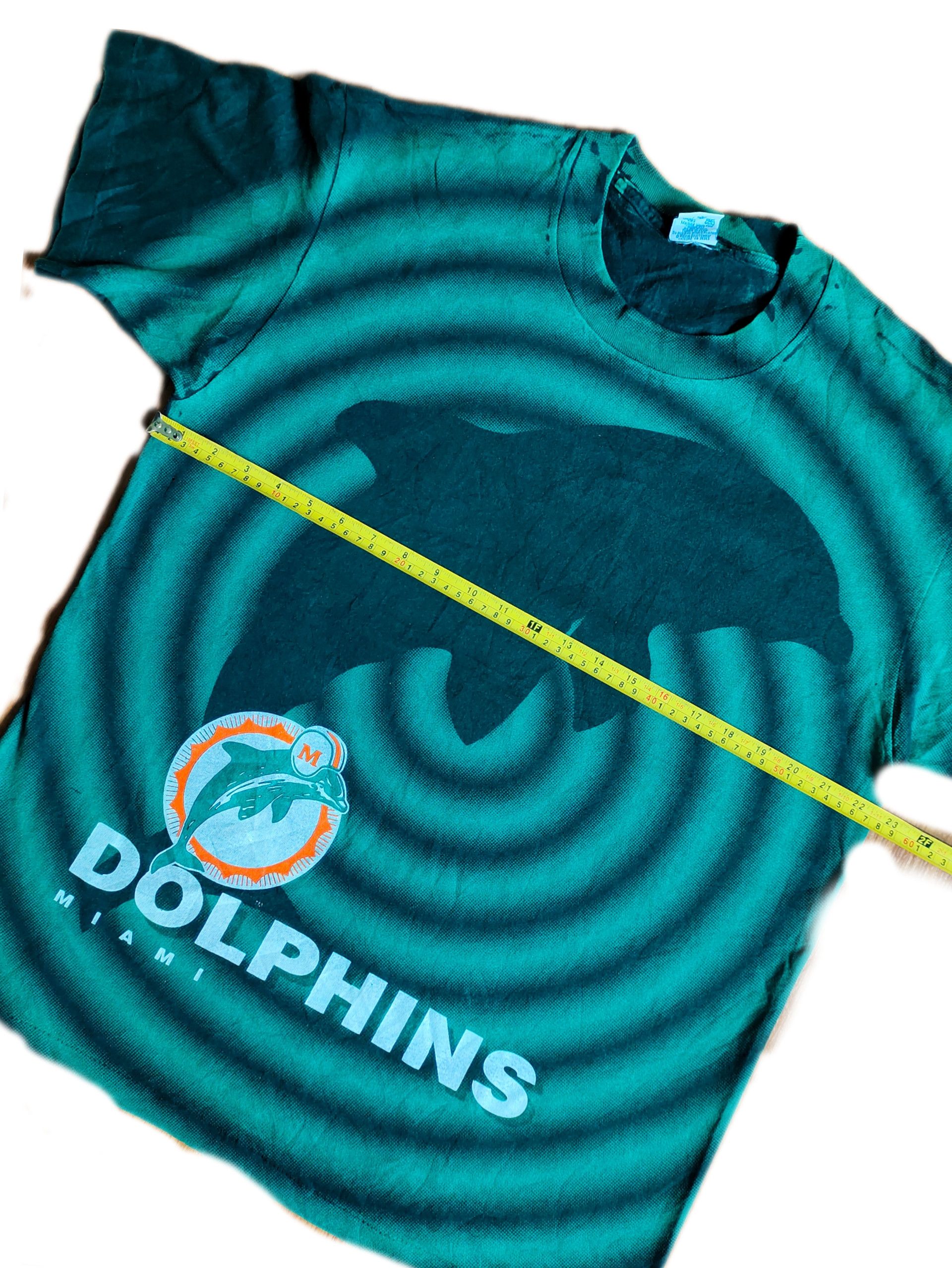 NFL × Salem Sportswear × Vintage Rare Vintage Miami Dolphins Shadow 90's T-shirt Size US L / EU 52-54 / 3 - 8 Thumbnail