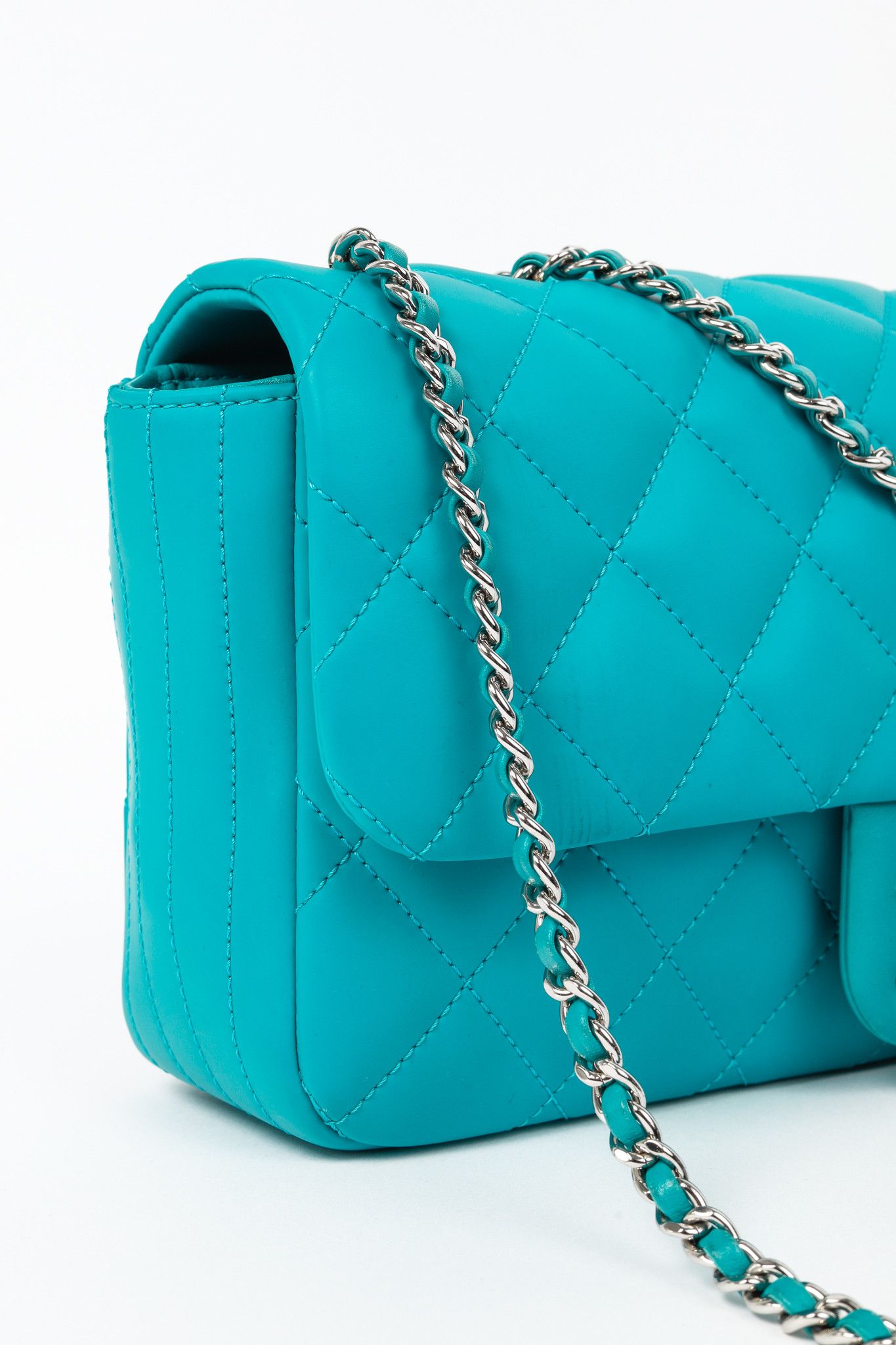 Chanel Chanel Teal Paris-Seoul Medium Lambskin Coco Rain Flap Bag Size ONE SIZE - 7 Thumbnail