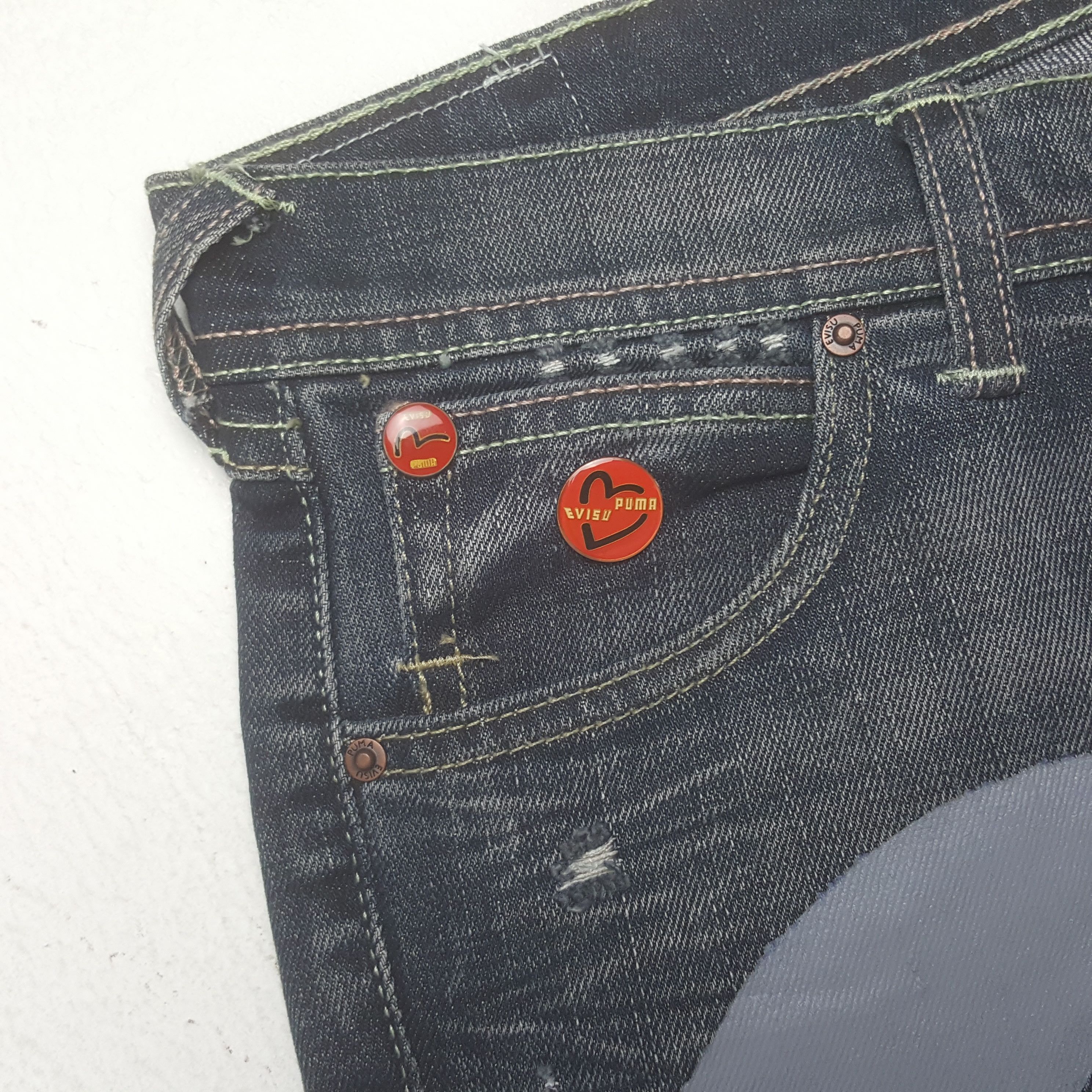 Evisu × Puma × Vintage Vintage Evisu X Puma Japanese Brand Daicock Custom Jeans Size 30" / US 8 / IT 44 - 10 Thumbnail