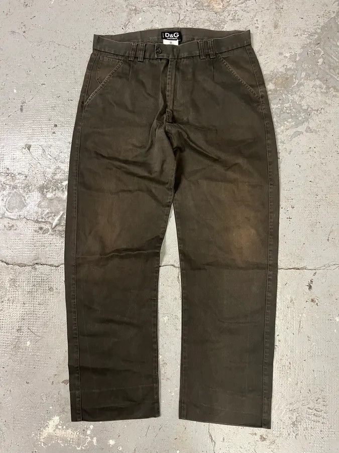 2000s Dolce & Gabbana Brown Faded Cozy Large Pants