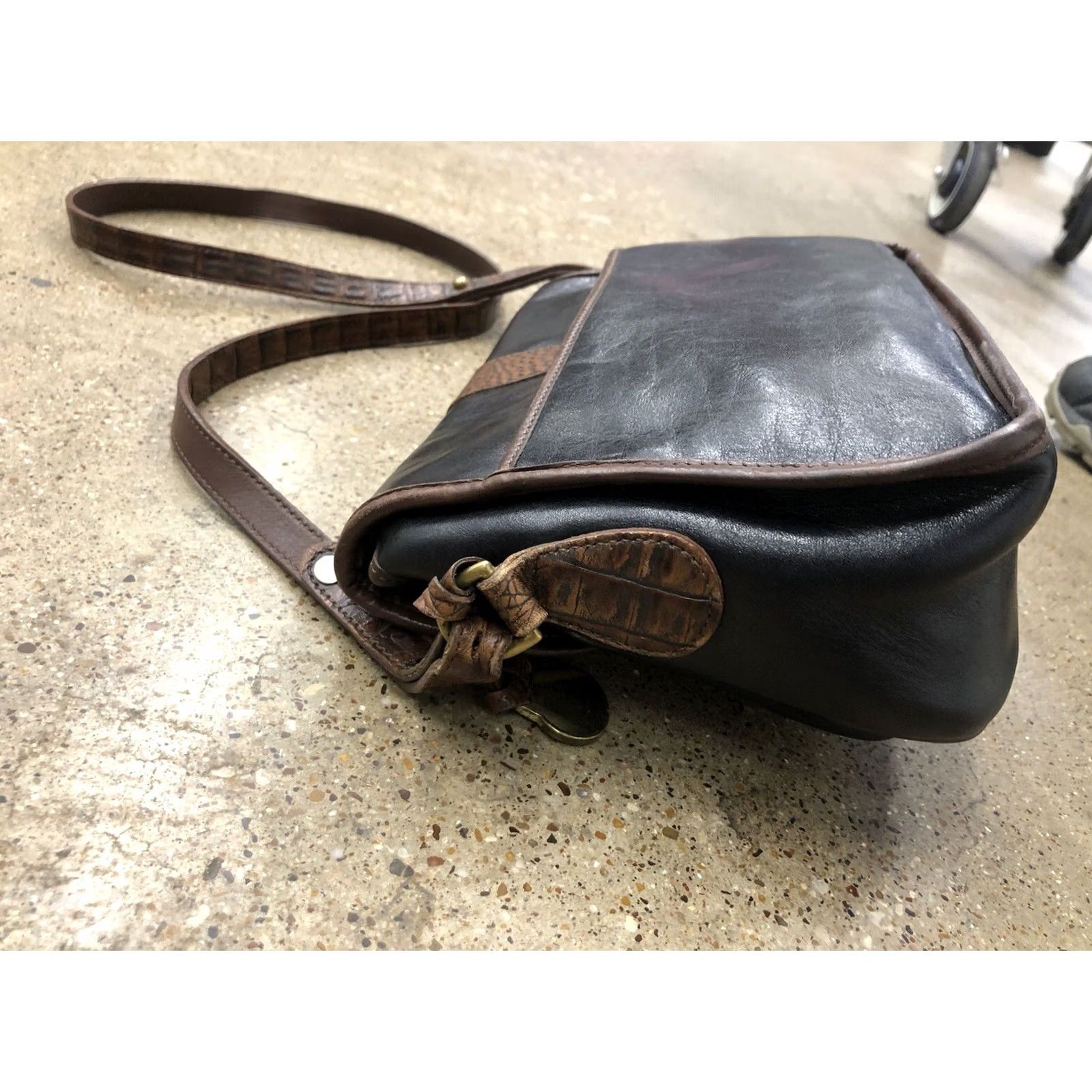 BRAHMIN VINTAGE Brahmin Brown Black Leather Shoulder Bag Size ONE SIZE - 7 Thumbnail