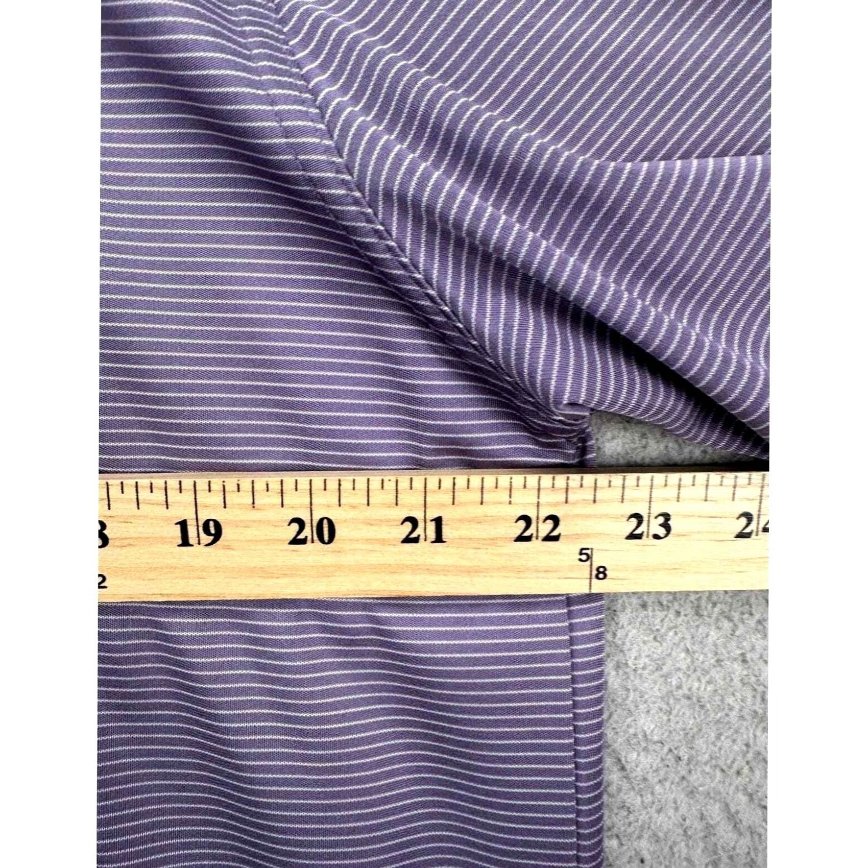 Vintage Greg Norman Golf Polo Shirt Mens Large Purple Play Dry Striped Rugby Size US L / EU 52-54 / 3 - 7 Thumbnail