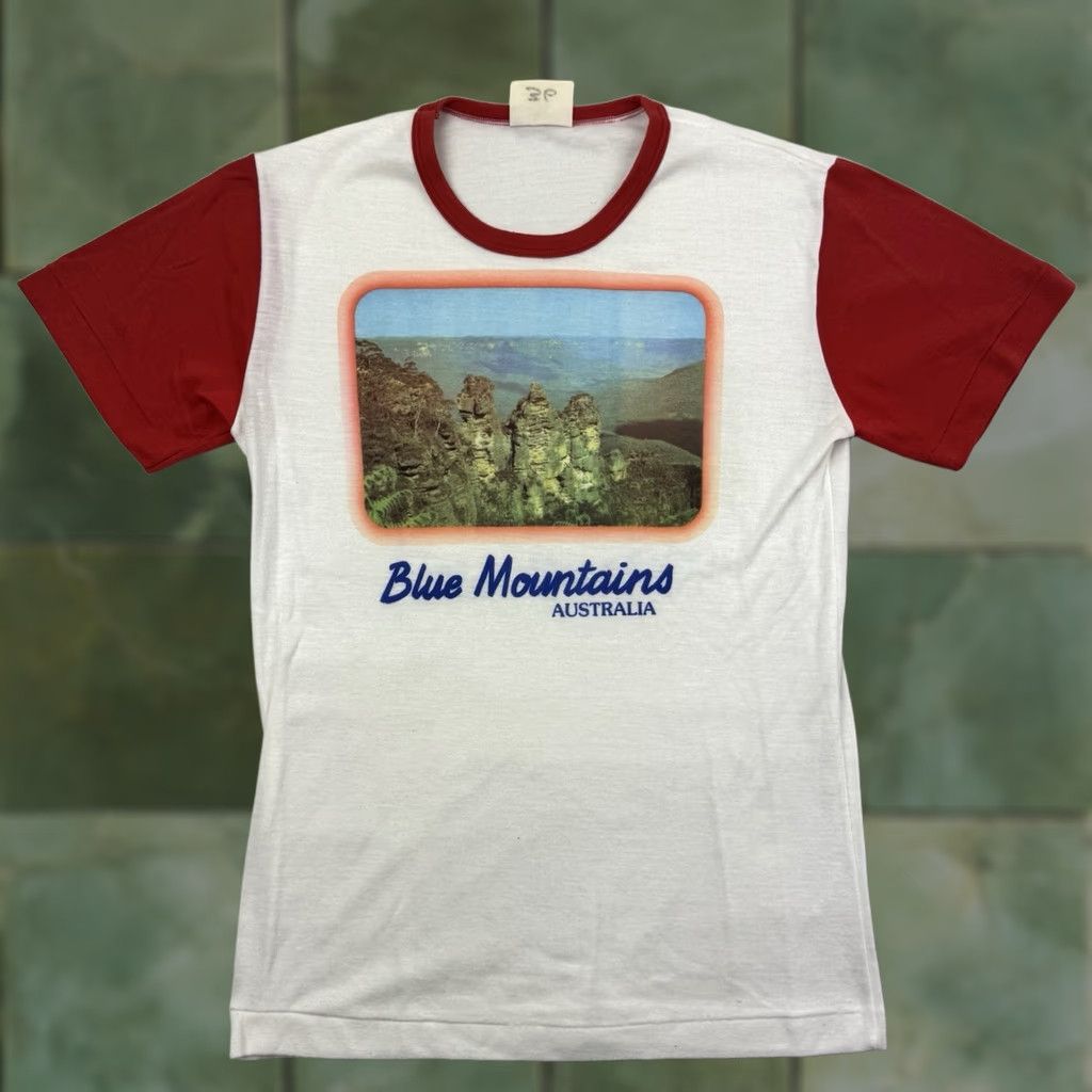 Vintage VINTAGE Mountain Australia Ringer T Shirt Adult Small 70s Graphic Tee White Mens Short Sleeve Crew Neck Cotton Polyester Pattern Solid Size US S / EU 44-46 / 1 - 1 Thumbnail