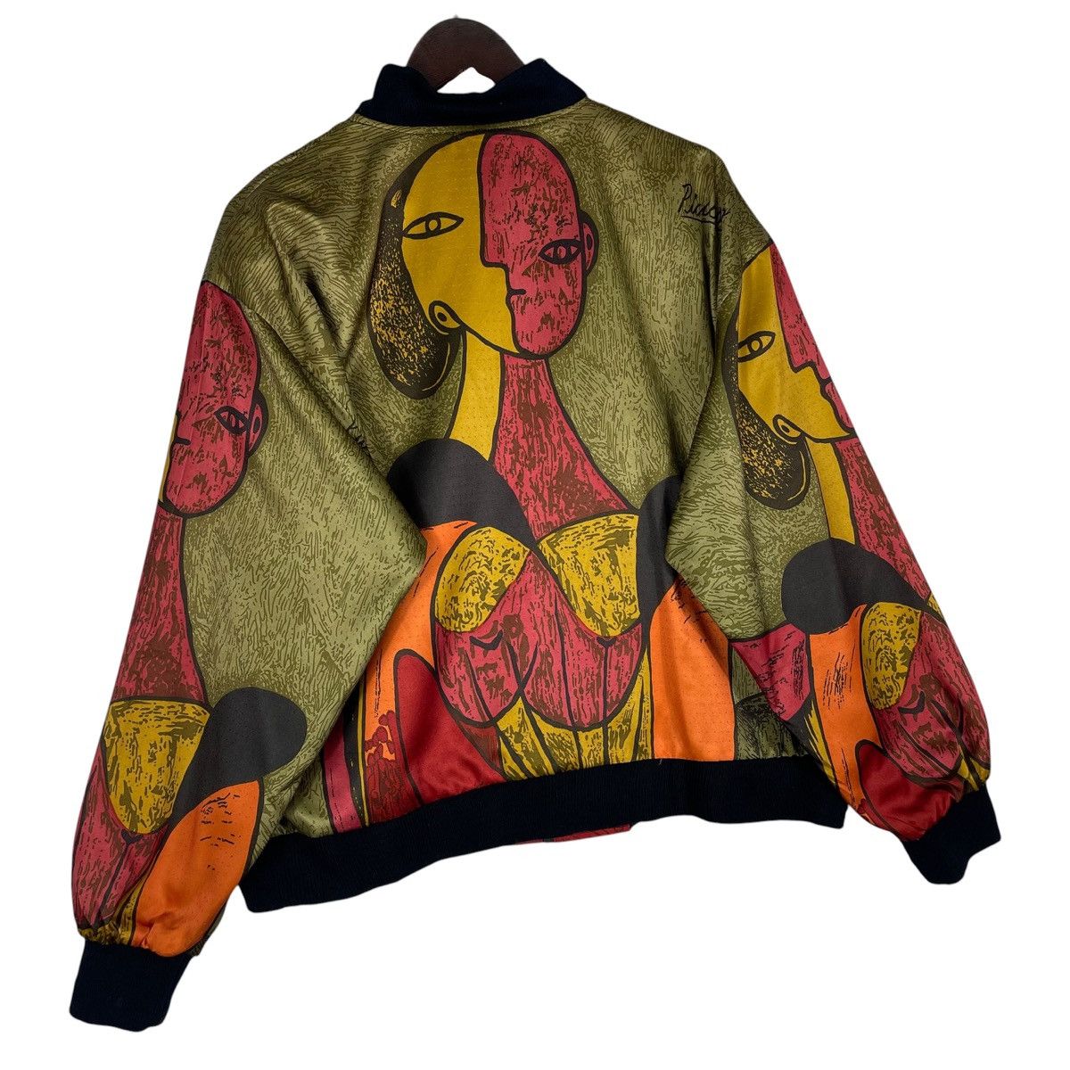 Paloma Picasso Vintage 90s Picasso Art Bomber Satin Jacket Size L / US 10 / IT 46 - 8 Thumbnail