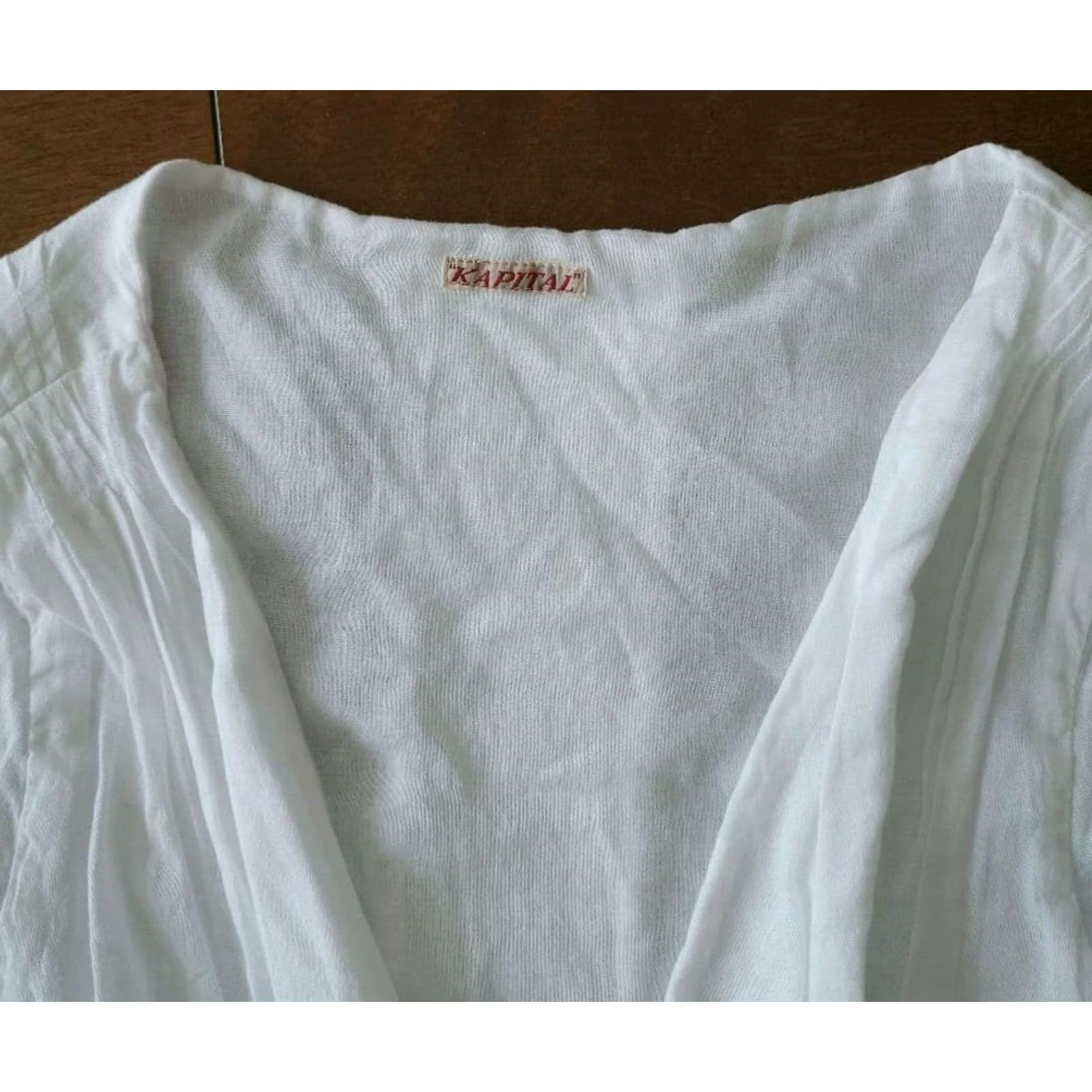 Kapital KAPITAL Womens Dress, Wrap Gauze Size S White simple Casual USED Size S / US 4 / IT 40 - 7 Thumbnail