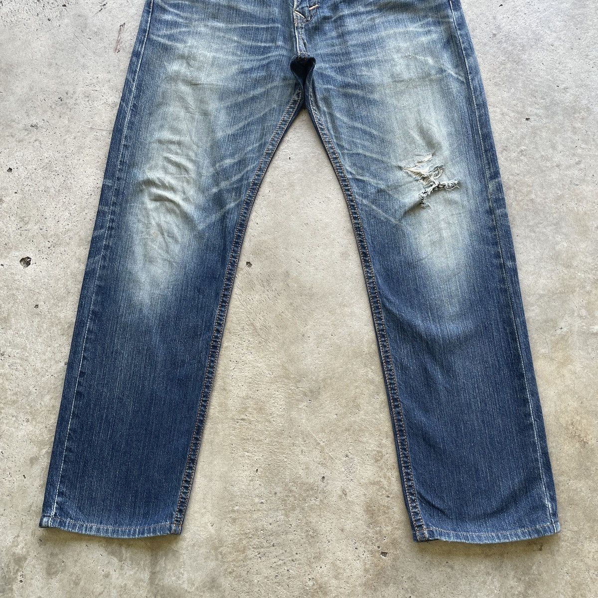Edwin × Japanese Brand × Jean W33 Vintage Edwin Distressed Denim Faded Jeans Pants Size US 33 - 5 Thumbnail