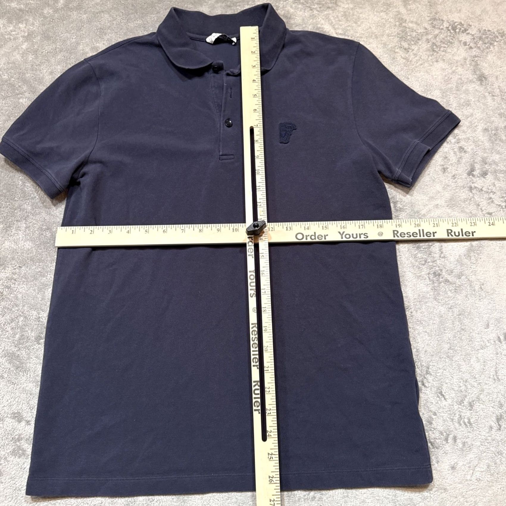 Versace Versace Polo Shirt Regular Large Blue Medusa Head Embroidered Short Sleeve Men 90s Golf Pattern Solid Size US L / EU 52-54 / 3 - 4 Thumbnail