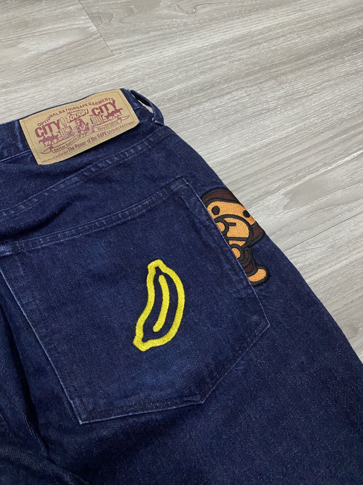 Bape RARE VINTAGE - BAPE BABY MILO EMBROIDERED LOGO Y2K PANTS Size US 39 - 1 Thumbnail