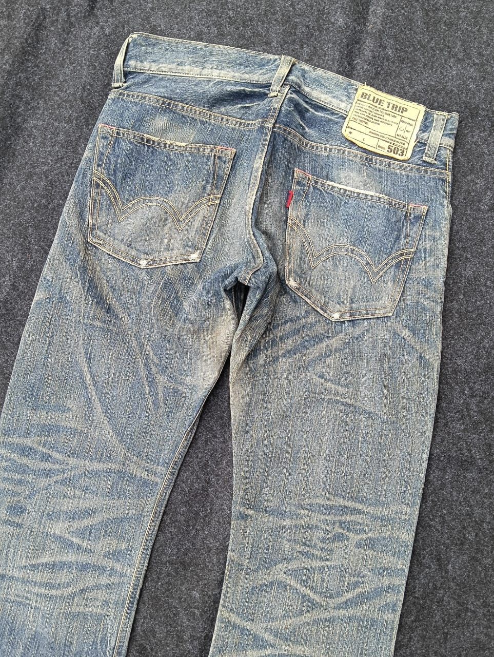 Edwin 🔥 Edwin 503 Flare Denim – Heavy Fade & Rare Vintage Look Size US 34 / EU 50 - 4 Thumbnail