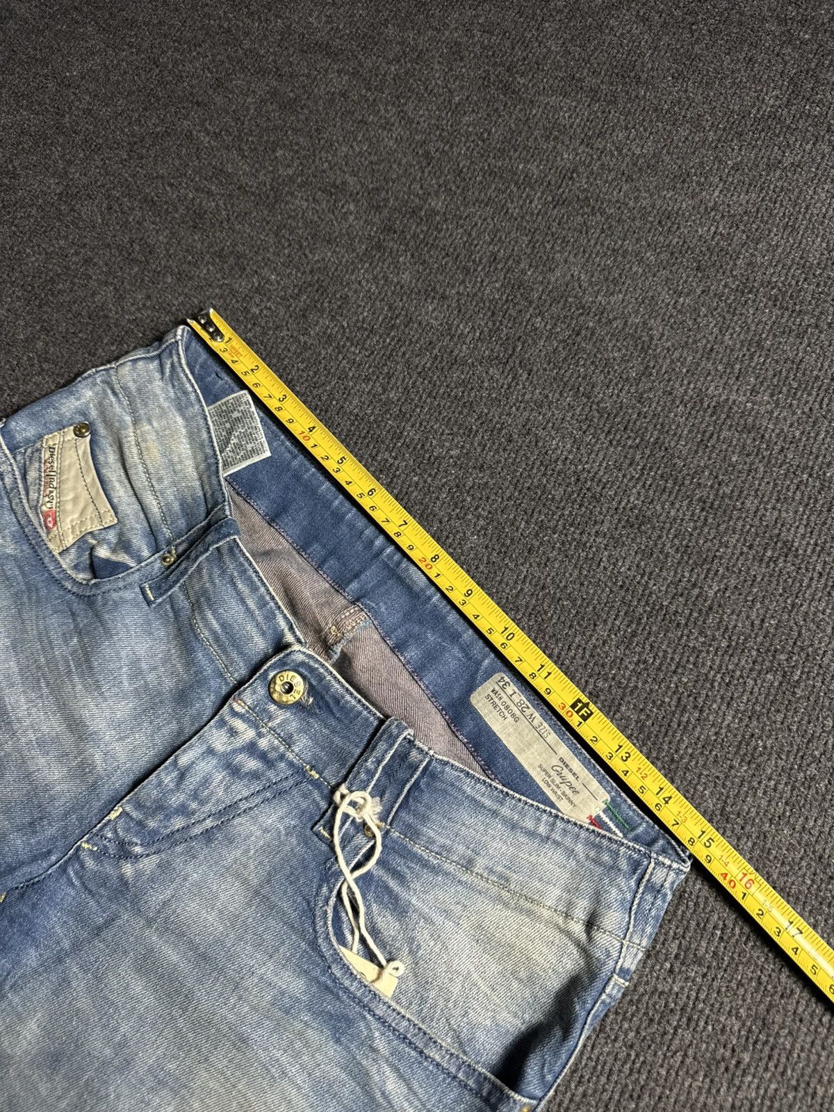 Diesel Luxury 00s Diesel Grupee Distressed Super Slim Skinny Jeans Size 28" / US 6 / IT 42 - 18 Thumbnail