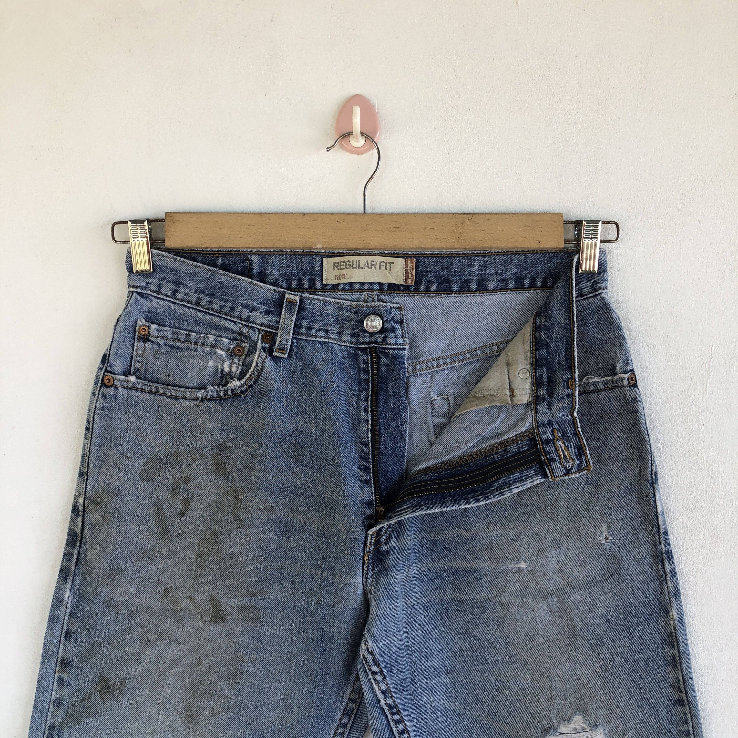 Levi's Vintage Y2K Levis 505 Distressed Jeans Levi's Faded Denim Size US 32 / EU 48 - 5 Thumbnail