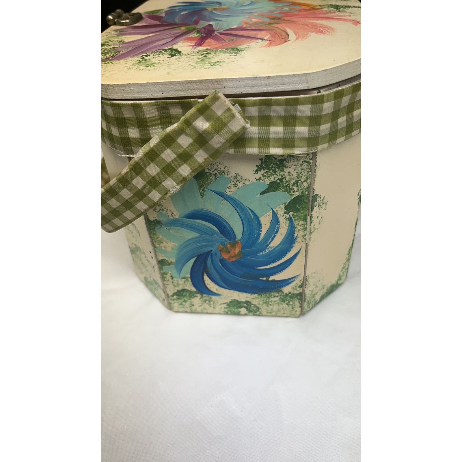 Other Vintage Vicki Jean wood purse Box Hand Painted Flowers Signe Size ONE SIZE - 15 Thumbnail