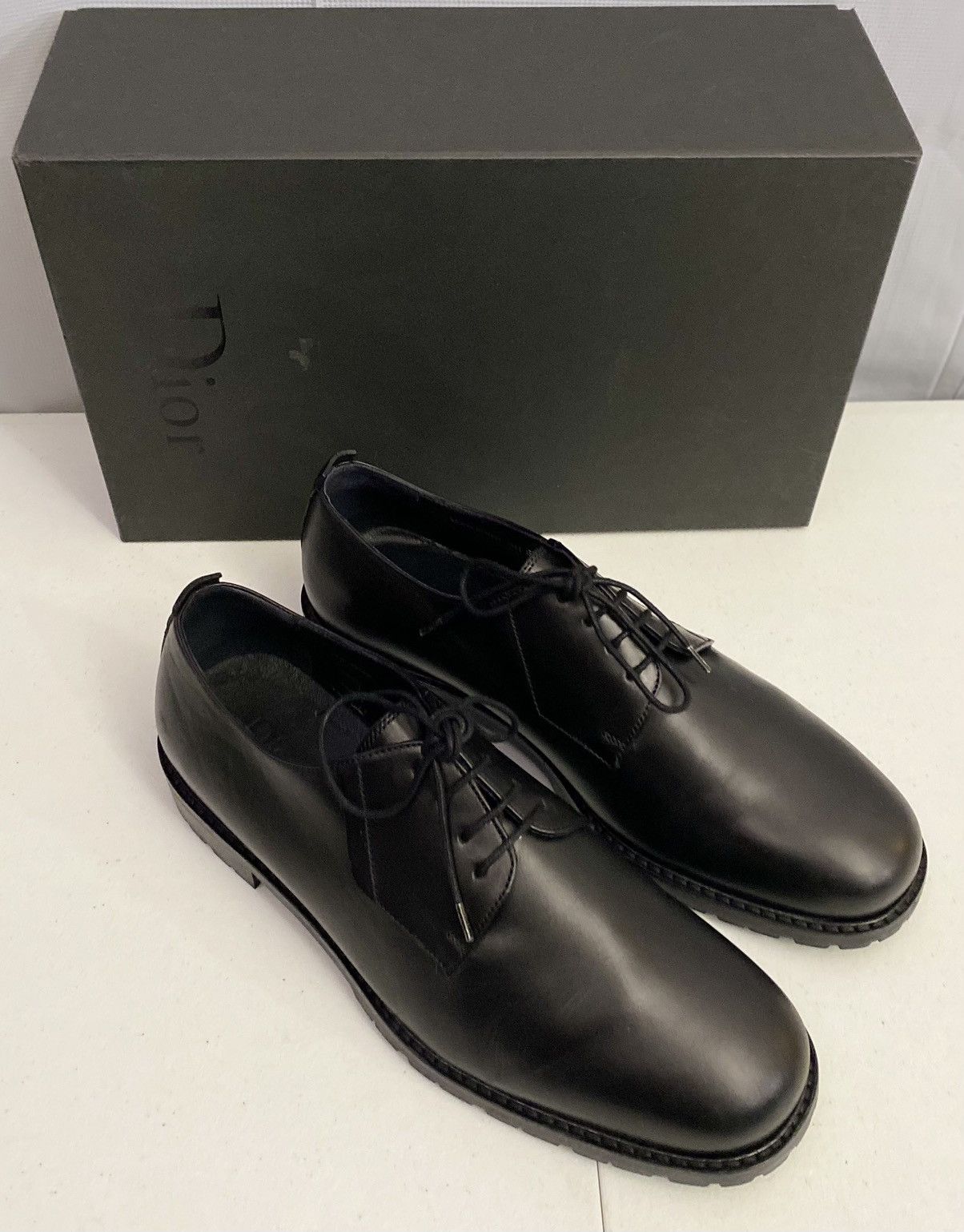 Dior Dior 🇮🇹 Black Derby Calfskin Commando Lug Sole 10 43 New Size US 10 / EU 43 - 17 Thumbnail