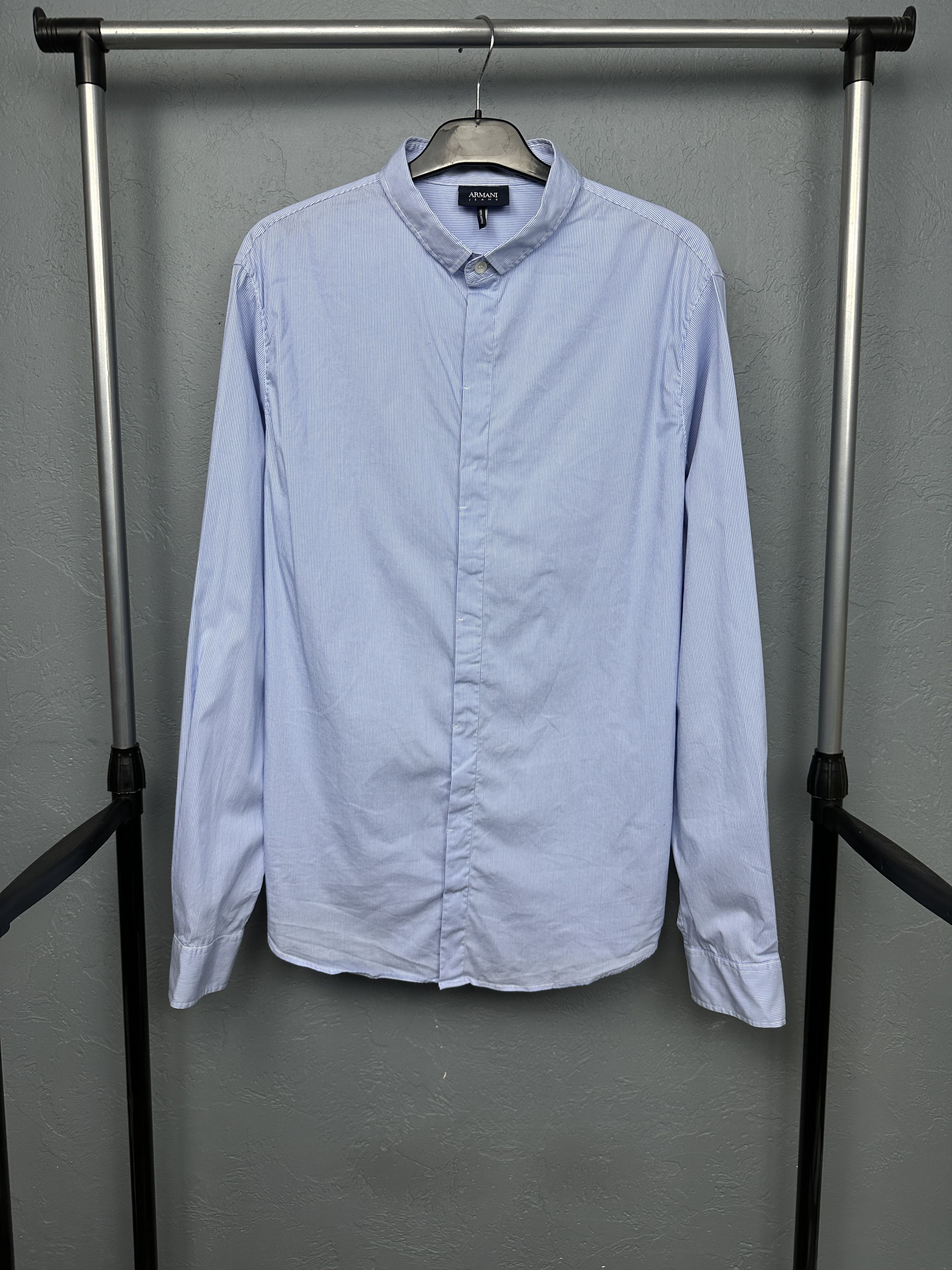 Armani Armani Jeans Mens Long Sleeve Striped Shirt Size US XXL / EU 58 / 5 - 1 Thumbnail