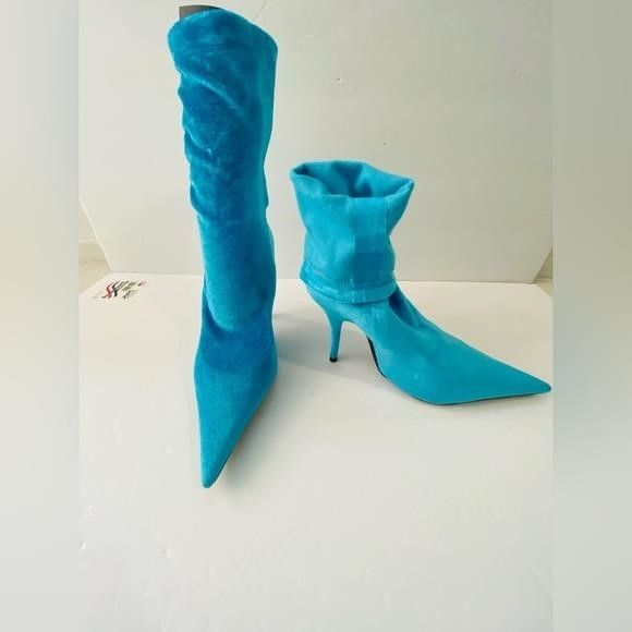Balenciaga New Womens BALENCIAGA Velvet Printed Sock Boots Size 37","de Size US 7 / IT 37 - 6 Thumbnail
