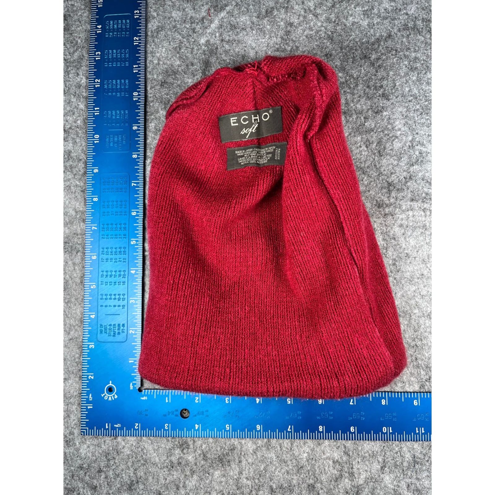Vintage Echo Beanie Knit Adult One Size Red 100% Acrylic Ski Outdoor Unisex Men/Women Beanie, Lightweight, Adjustable, Solid Knitted Hat Size ONE SIZE - 5 Thumbnail