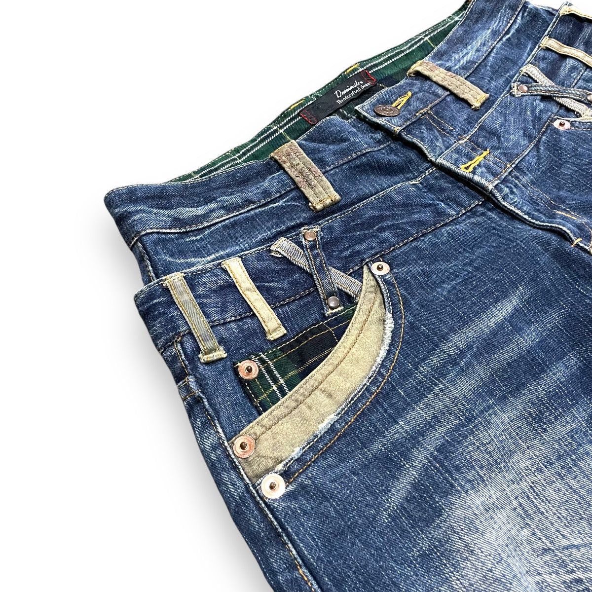Le Grande Bleu (L.G.B.) DOMINATED HANDCRAFTED LOVEROCK DOUBLE WAIST SPIRAL CUT JEANS Size US 30 / EU 46 - 8 Thumbnail