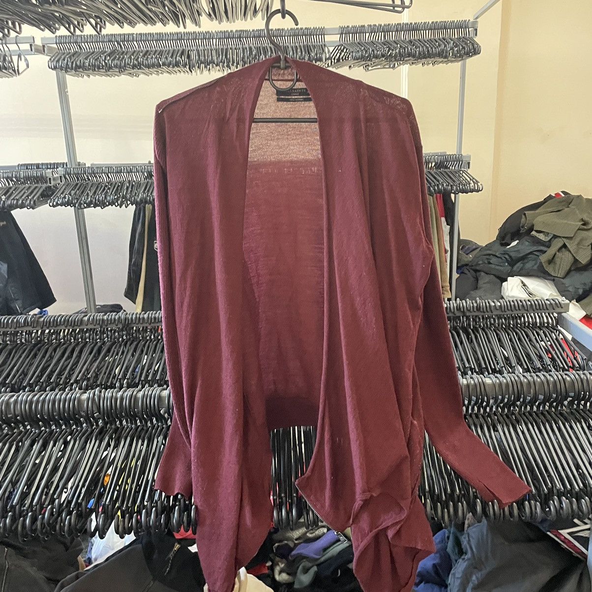 Allsaints × If Six Was Nine JAPAN Cardigan merino wool sweater Allsaints Avant garde Size L / US 10 / IT 46 - 2 Thumbnail