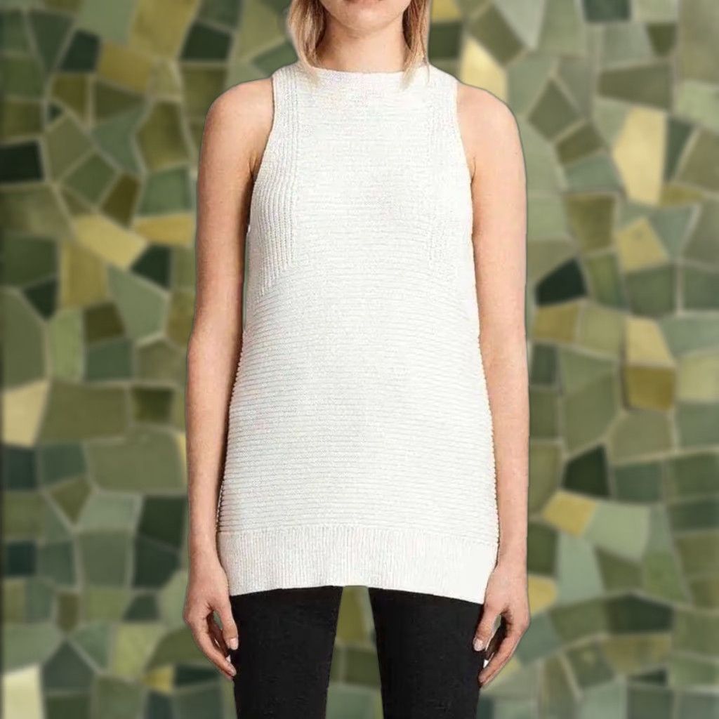 Allsaints ALLSAINTS Arleta cream cotton knit sweater vest tunic Vest Sweater M Women Medium Sleeveless Solid Knit Spring Fall Winter Summer Size M / US 6-8 / IT 42-44 - 1 Thumbnail