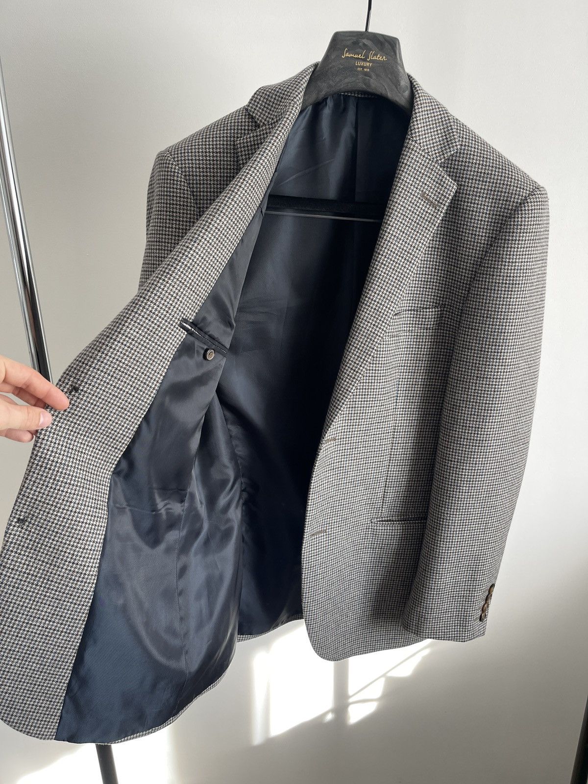 Marks & Spencer Marks & Spencer Wool Blazer Jacket Brown Mix Houndstooth 38R Size 38R - 5 Thumbnail