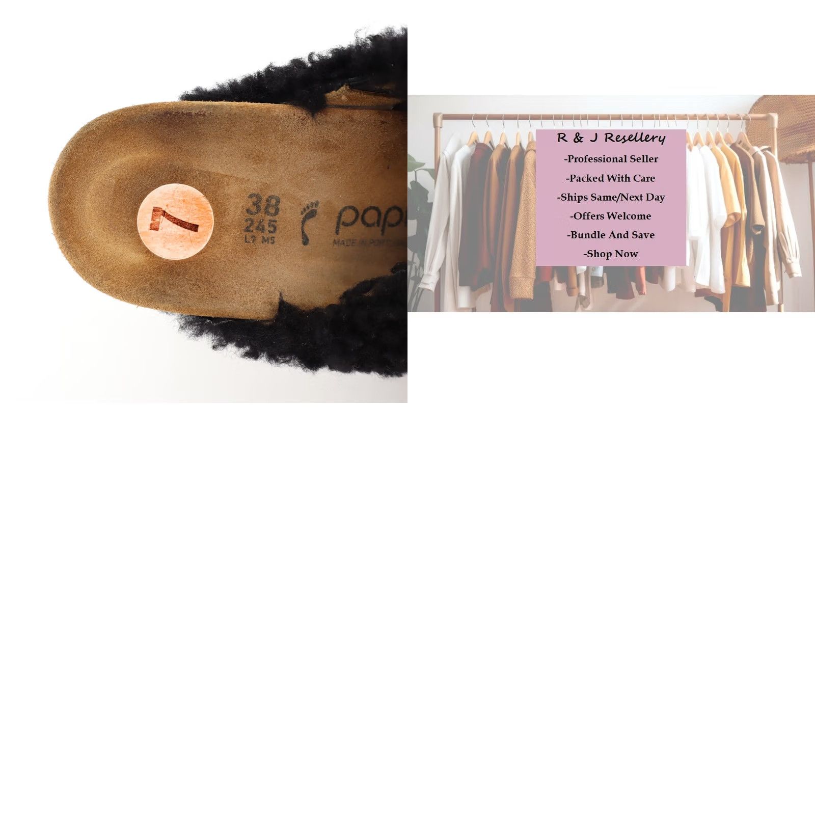 Birkenstock Birkenstock Papillio Namica Teddy Black Shearling Mules Sz 38 US 7 Slip-On Sandal Womens Size US 7 / IT 37 - 8 Thumbnail
