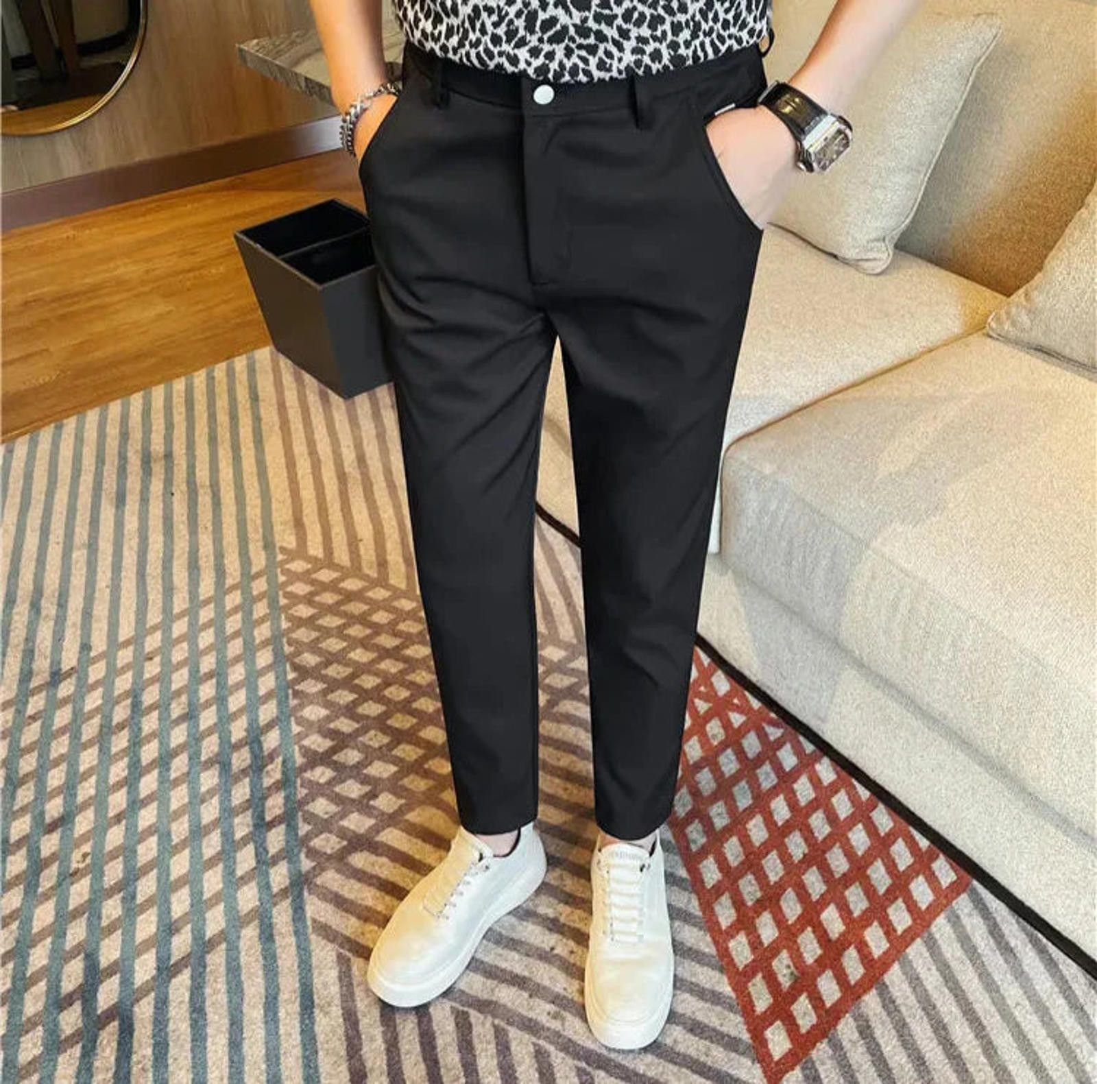 Vintage Ankle Length Slim Fit Trousers Size US 32 / EU 48 - 3 Thumbnail
