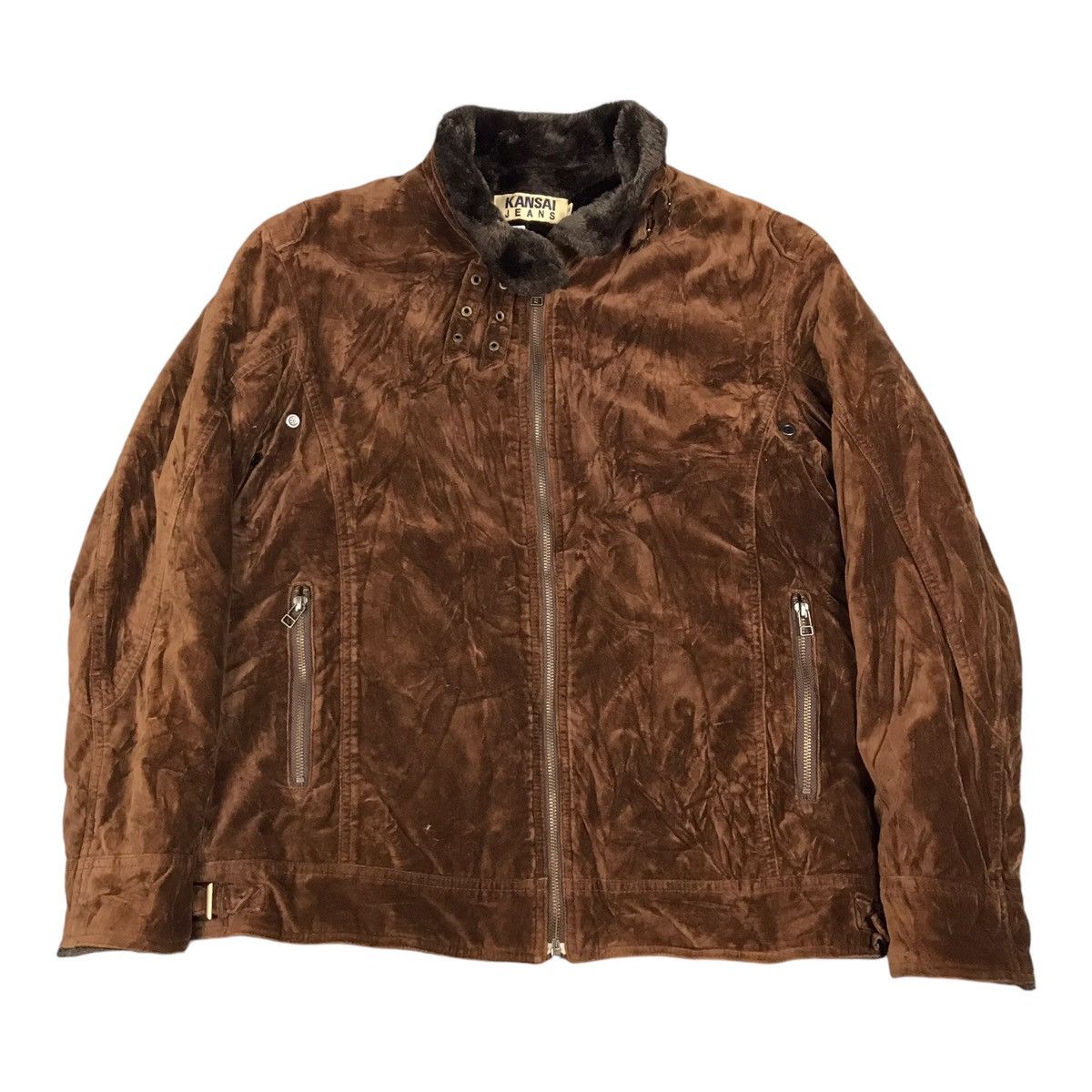 If Six Was Nine × Kansai Yamamoto KANSAI JEANS VELVET SHERPA ZIPPER JACKET Size US M / EU 48-50 / 2 - 1 Thumbnail