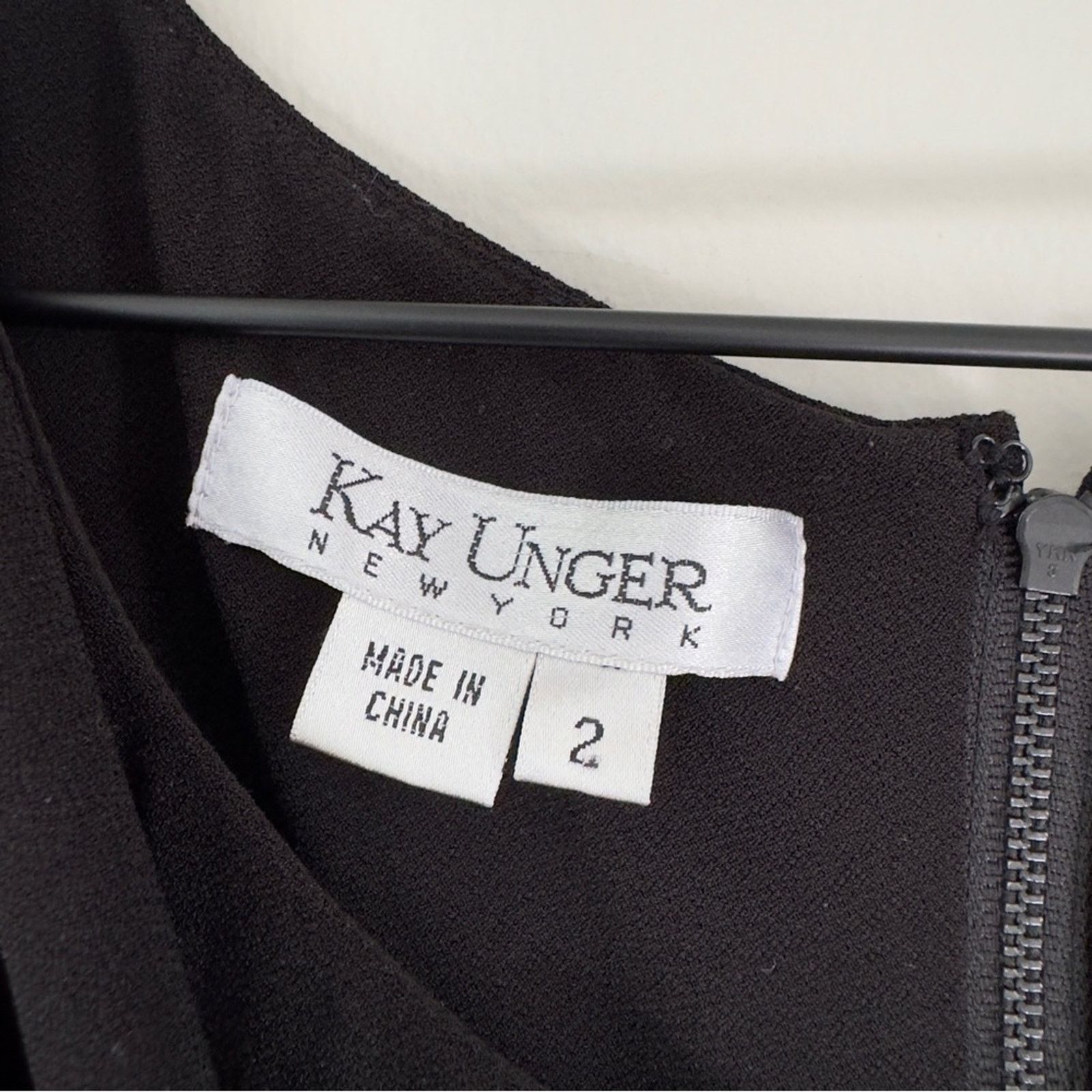 Other Kay Unger 3/4 Sleeve Sash Style Front Mini Dress Solid Black Size XS / US 0-2 / IT 36-38 - 3 Thumbnail