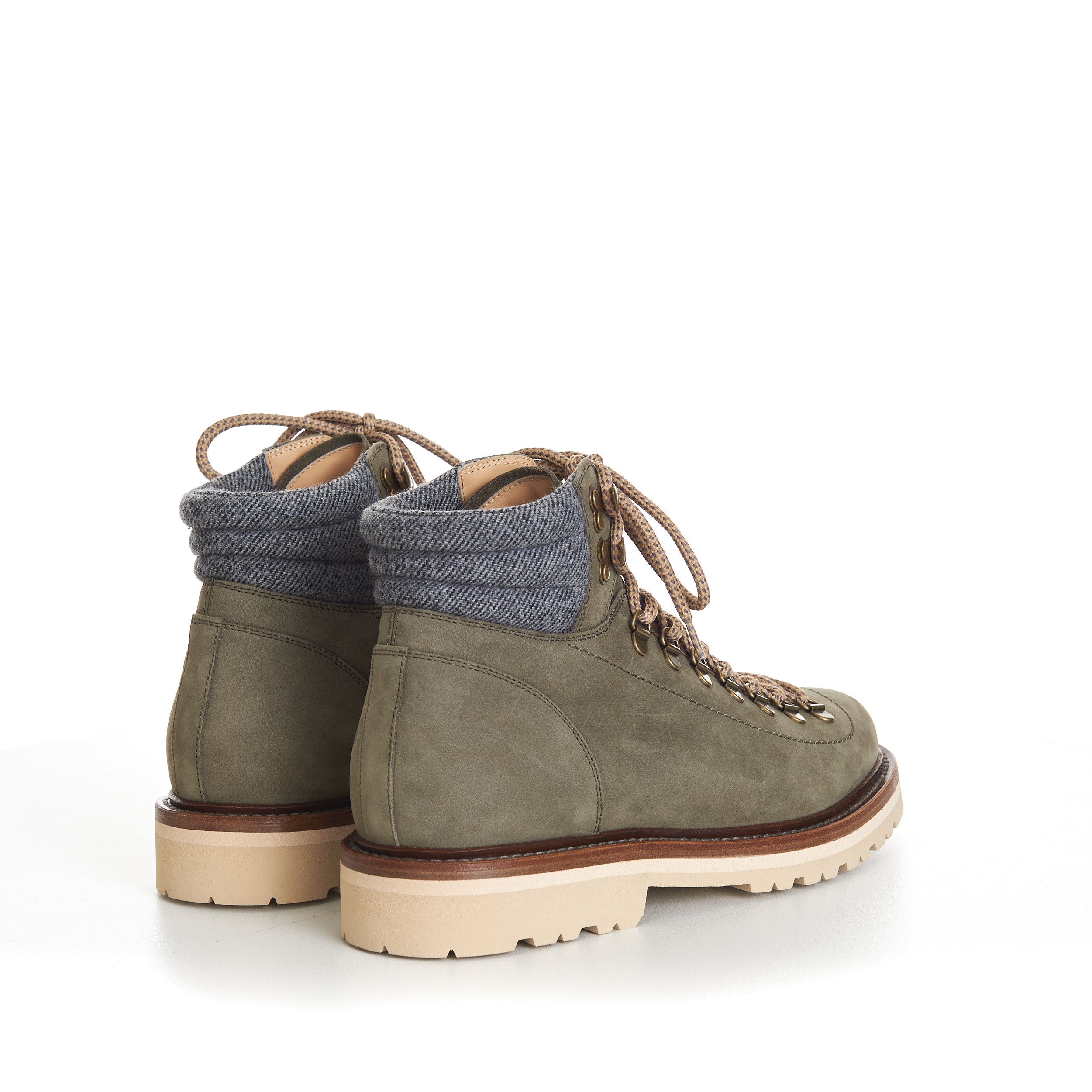 Brunello Cucinelli Nubuck Mountain-Style Boots With Wool Diagonal Insert Size US 7.5 / EU 40-41 - 7 Thumbnail