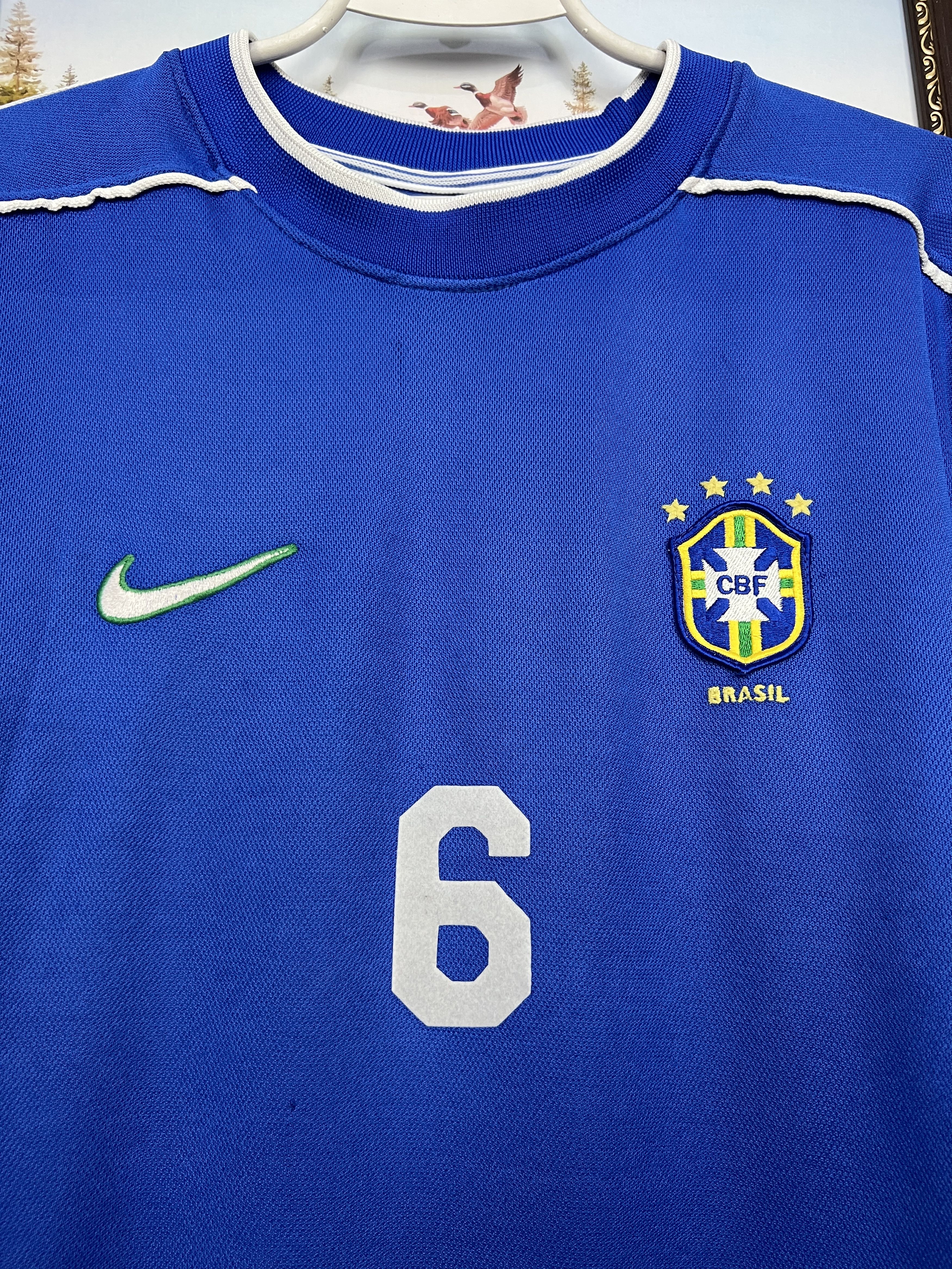 Nike Brazil Away football shirt 1997 Soccer Nike #6 R. Carlos Size US L / EU 52-54 / 3 - 3 Thumbnail