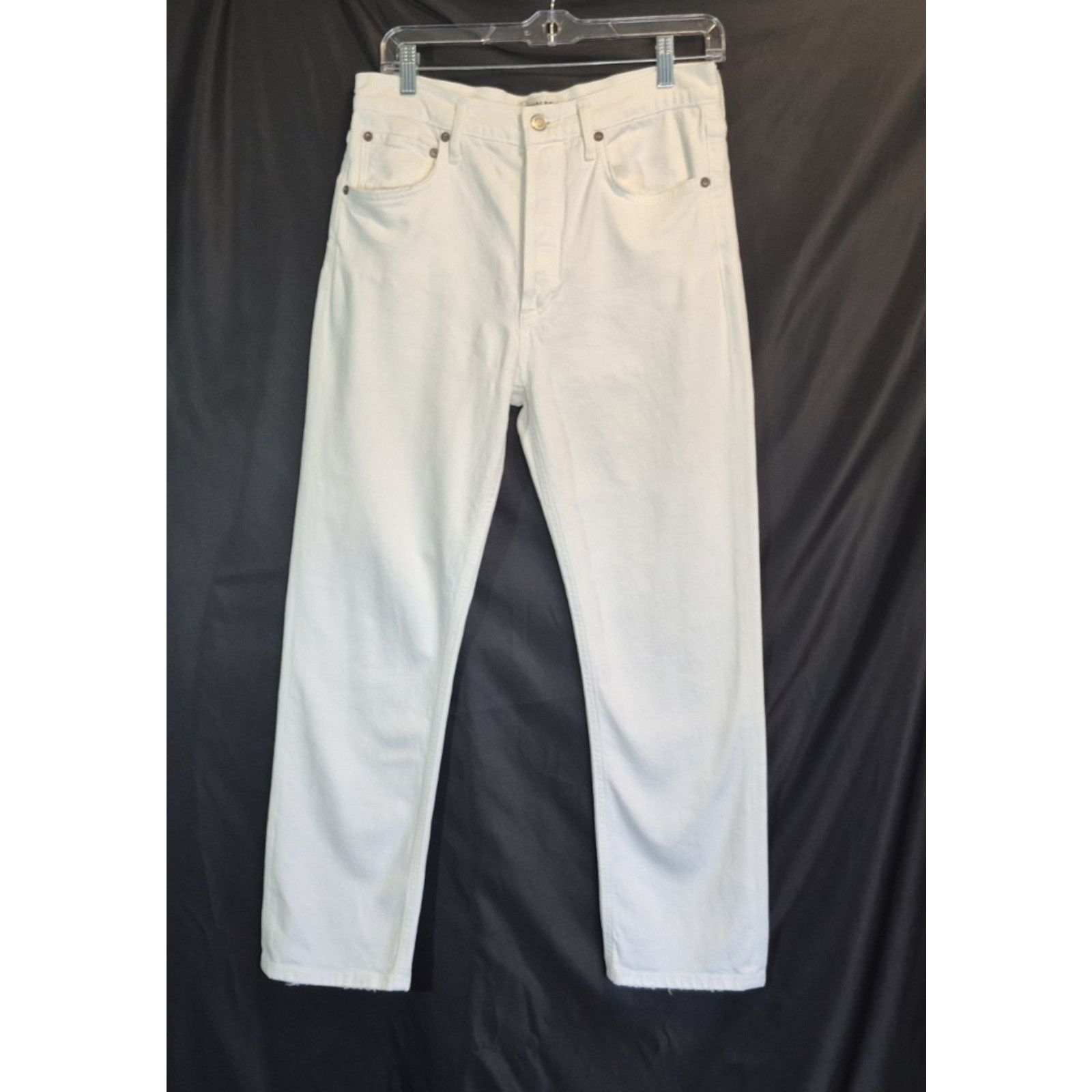 Agolde Agolde Womens Riley Crop High Rise White Jeans 28 Size 28" / US 6 / IT 42 - 5 Thumbnail