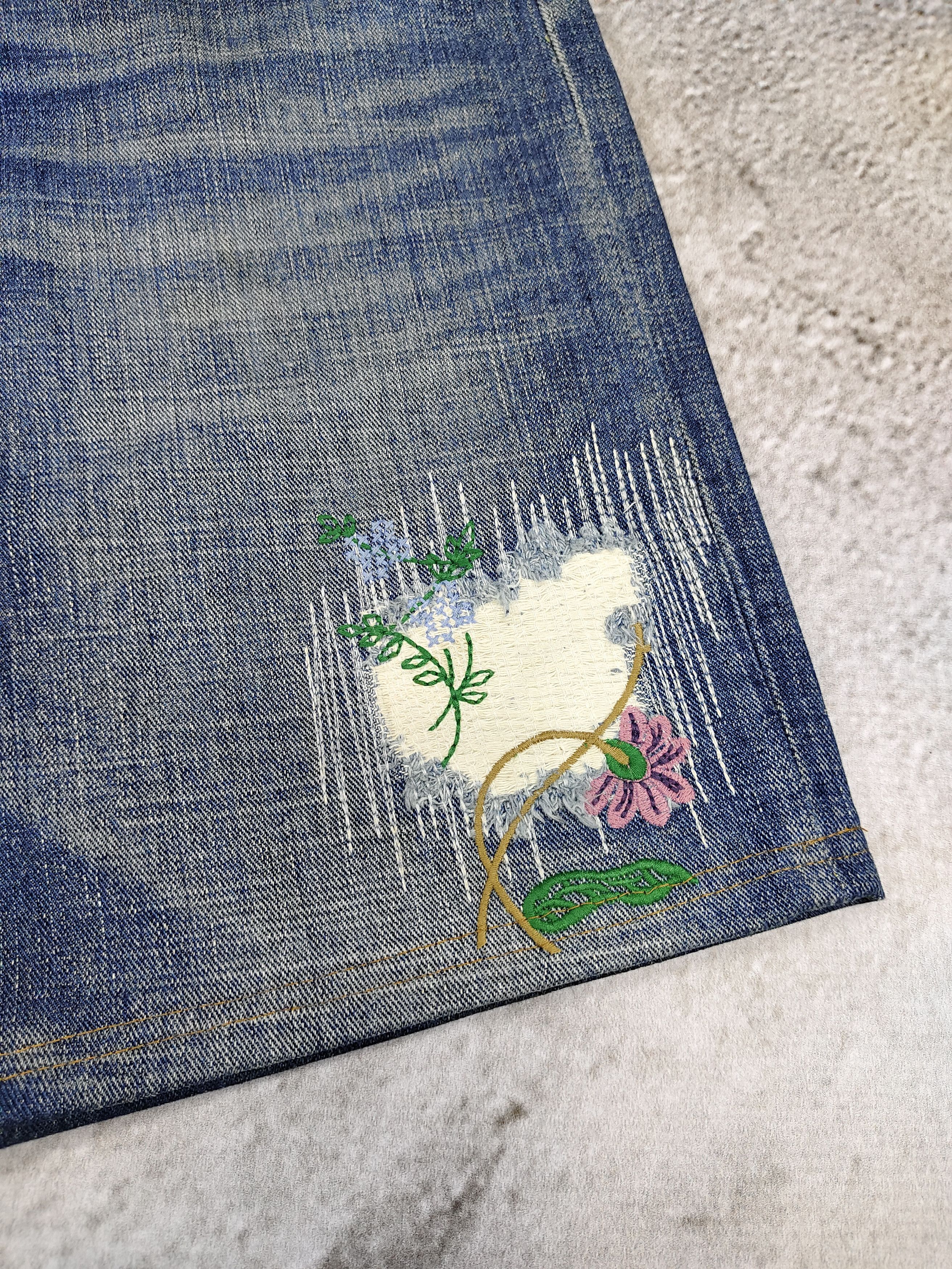 Replay 00s Replay-Y2K Experimental Distressed Embroidered Denim Size US 32 / EU 48 - 3 Thumbnail