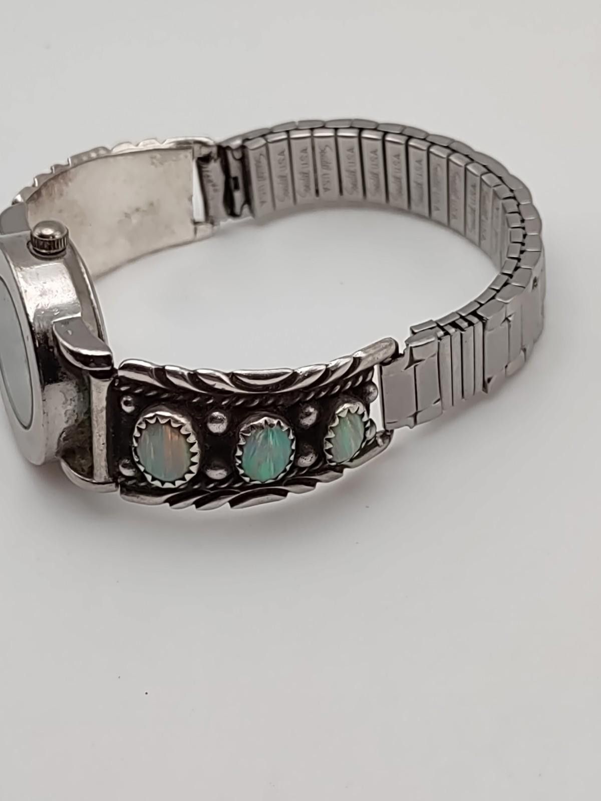 Other Paris Delon Sterling Silver Opal Jewelry Watch Speidel Size ONE SIZE - 2 Thumbnail