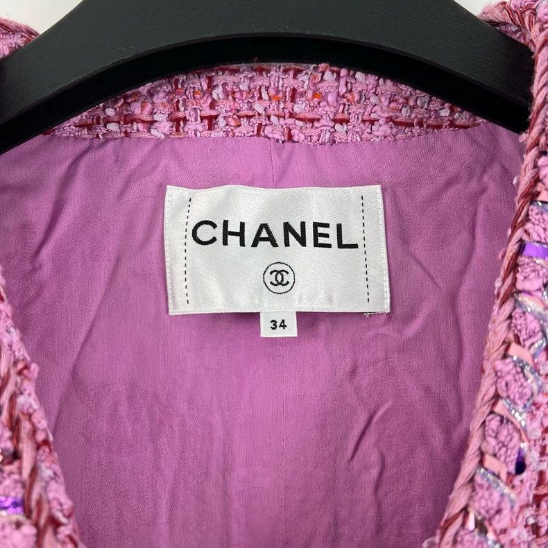 Chanel Chanel Pink tweed four-pocket vest Size XXS / US 00 / IT 34 - 4 Thumbnail