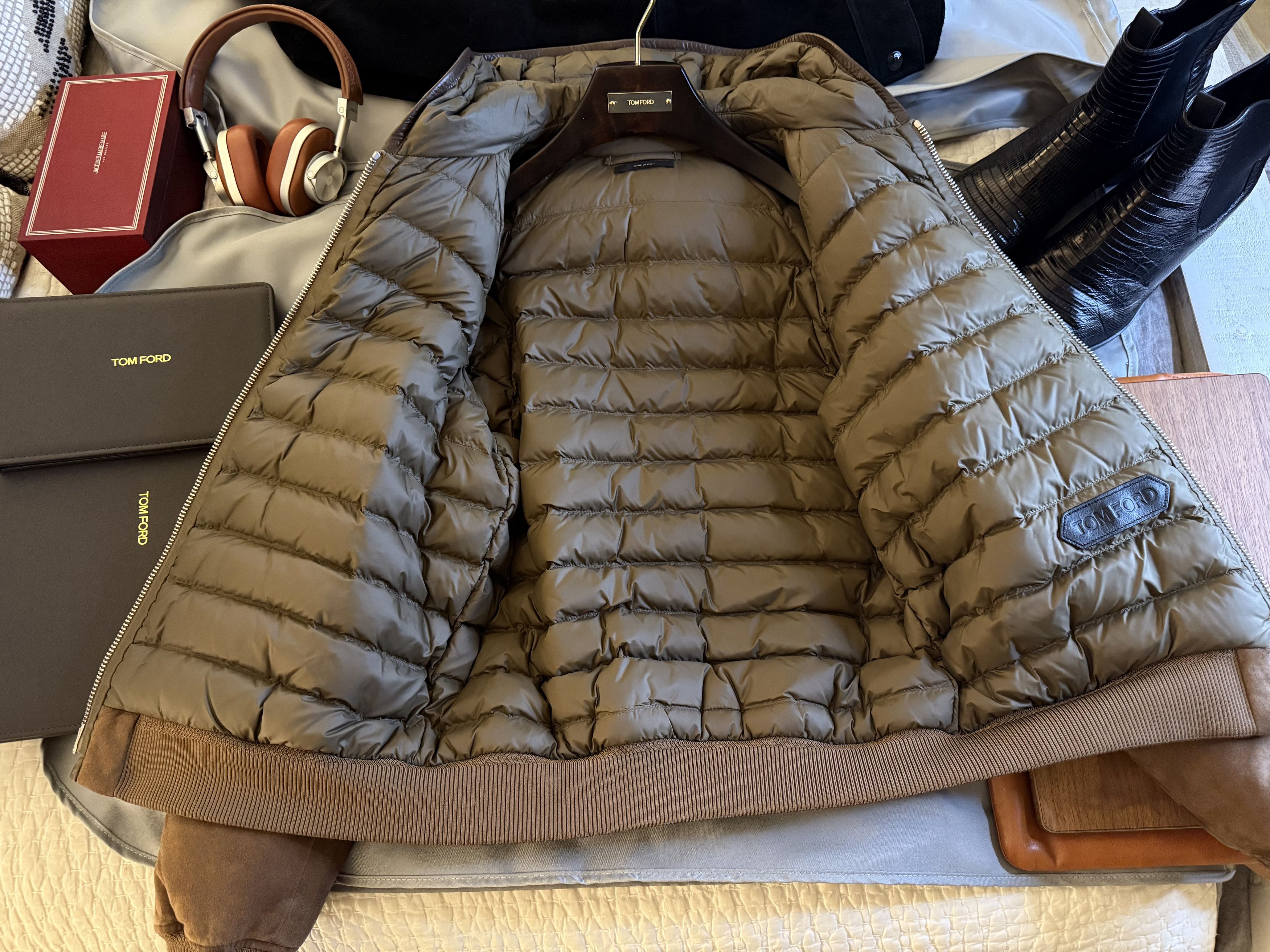 Tom Ford The Ultimate Rare $8,750 w/tax Leather Accent Suede Hoodie Size US M / EU 48-50 / 2 - 21 Thumbnail
