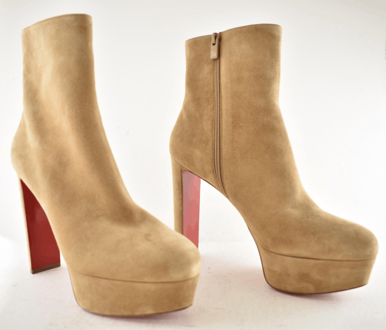 Christian Louboutin Loo Booty 130 Lionne Suede Platform Heel Ankle Boot 40 Size US 10 / IT 40 - 4 Thumbnail